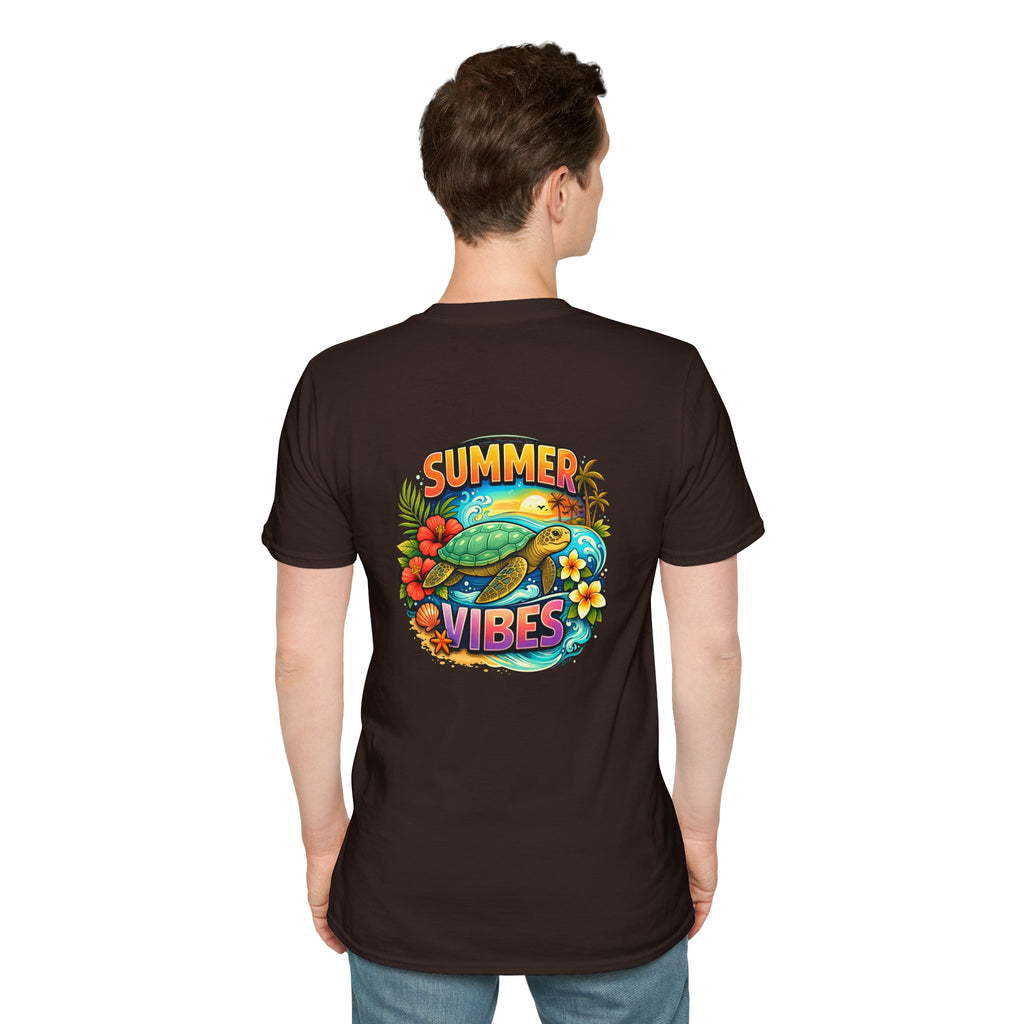 Summer Vibes Sea Turtle T-Shirt — Cute Beach Gift for Women Surf Floral Graphic Tee