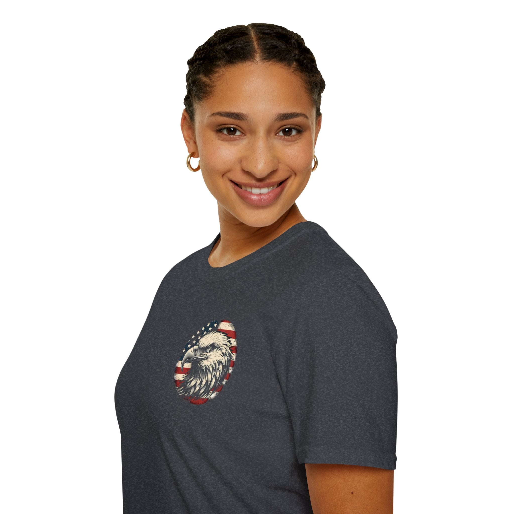 Patriotic Bald Eagle T-Shirt — American Flag Gift for Him Fourth of July Graphic Tee