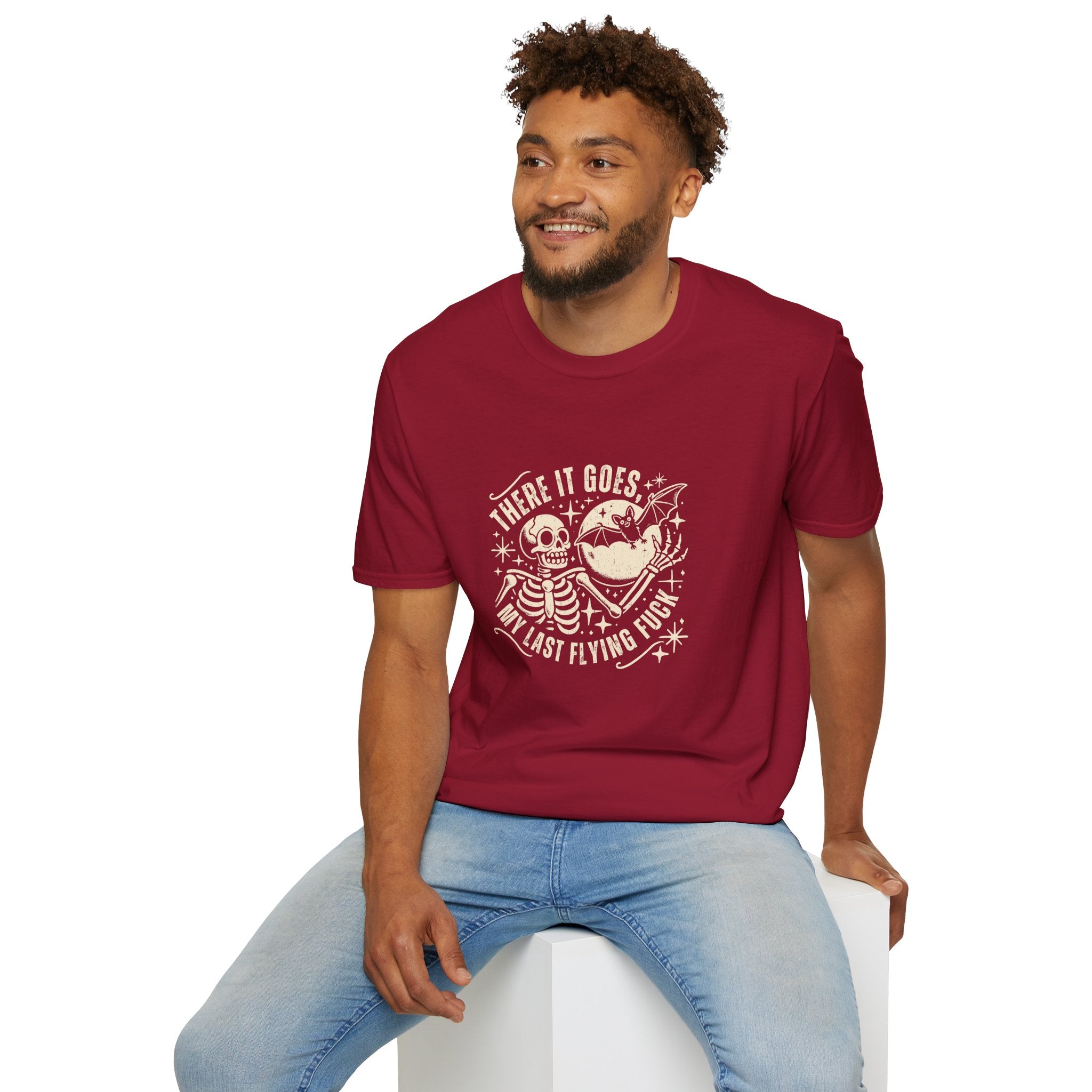There It Goes Skull Moon & Bat T-Shirt — Cute Halloween Gift for Women Graphic Tee