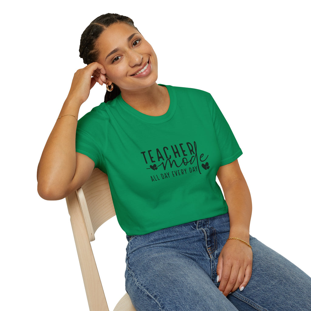 Teacher Mode All Day Every Day T-Shirt — Funny Teacher Gift Appreciation Graphic Tee