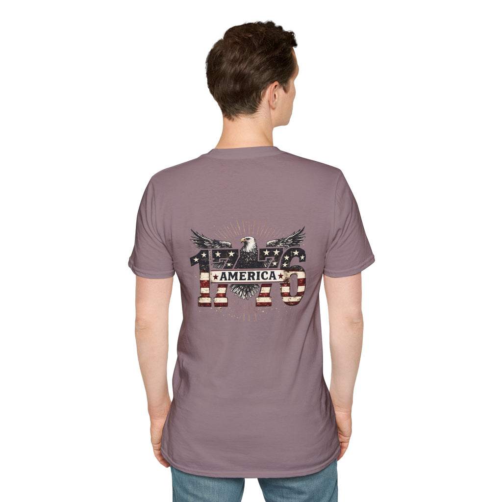 1776 American Flag Eagle T-Shirt — Vintage Patriotic Gift for Him Fourth of July Tee