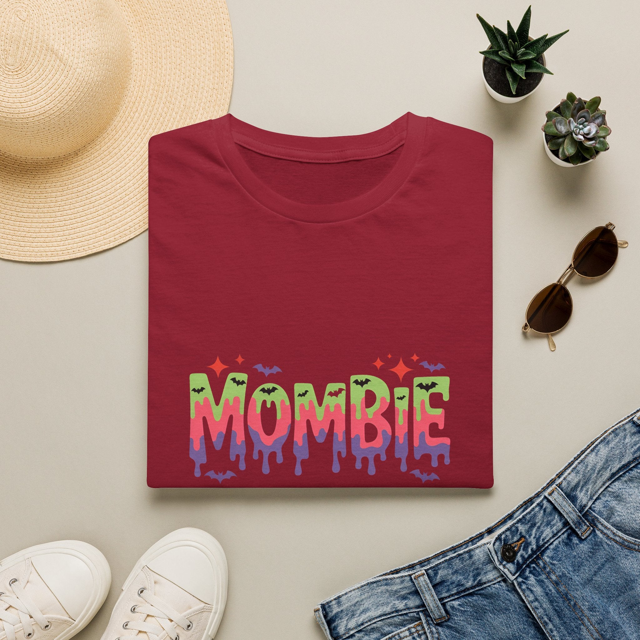 Mombie Halloween T-Shirt — Funny Zombie Mom Gift for Her Neon Graphic Tee