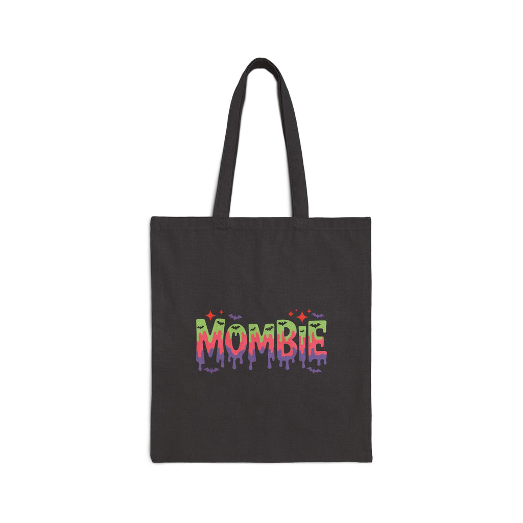 Mombie Canvas Tote Bag — Funny Zombie Mom Halloween Gift for Her Grocery Shopper