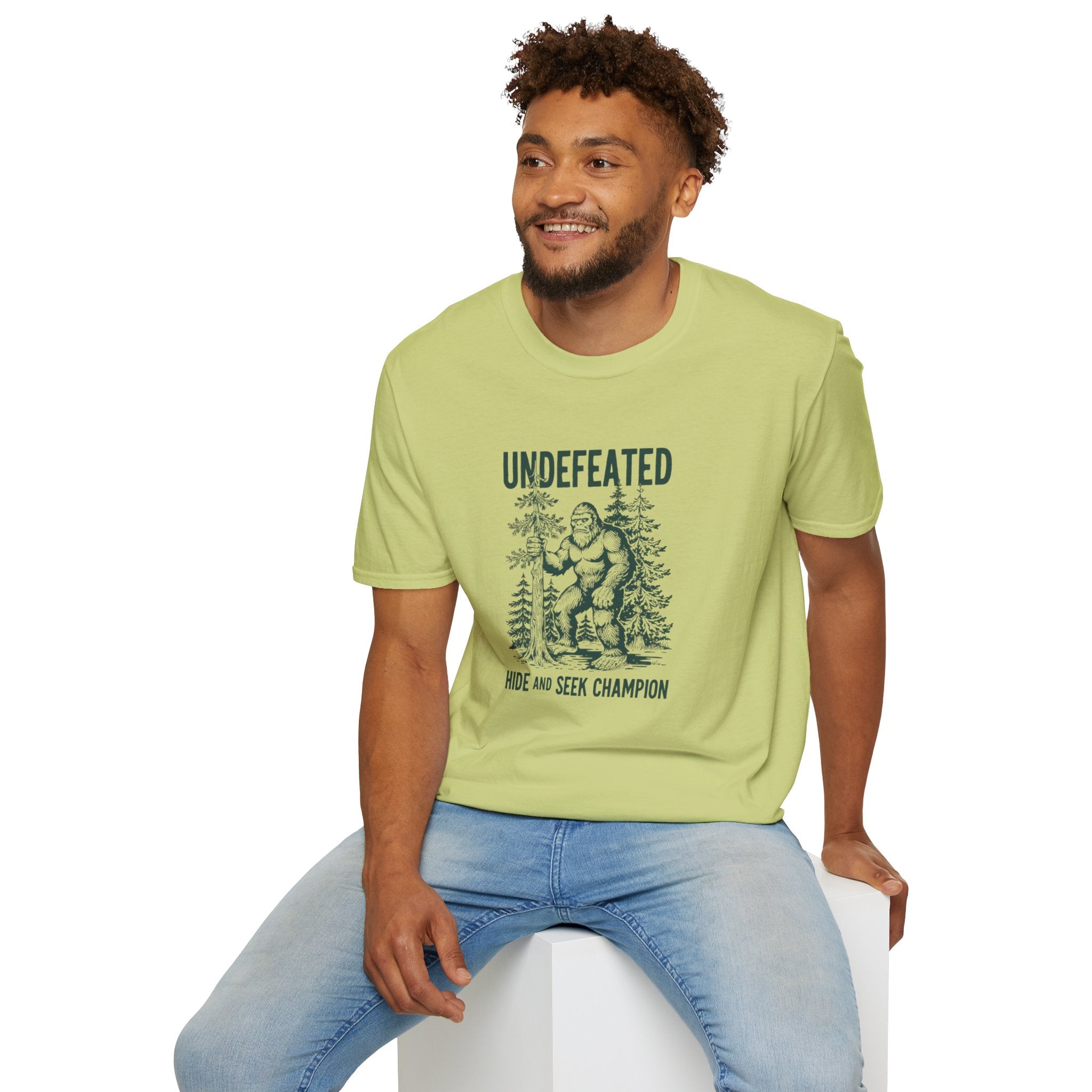 Undefeated Bigfoot T-Shirt — 'Hide and Seek Champion' Graphic Tee