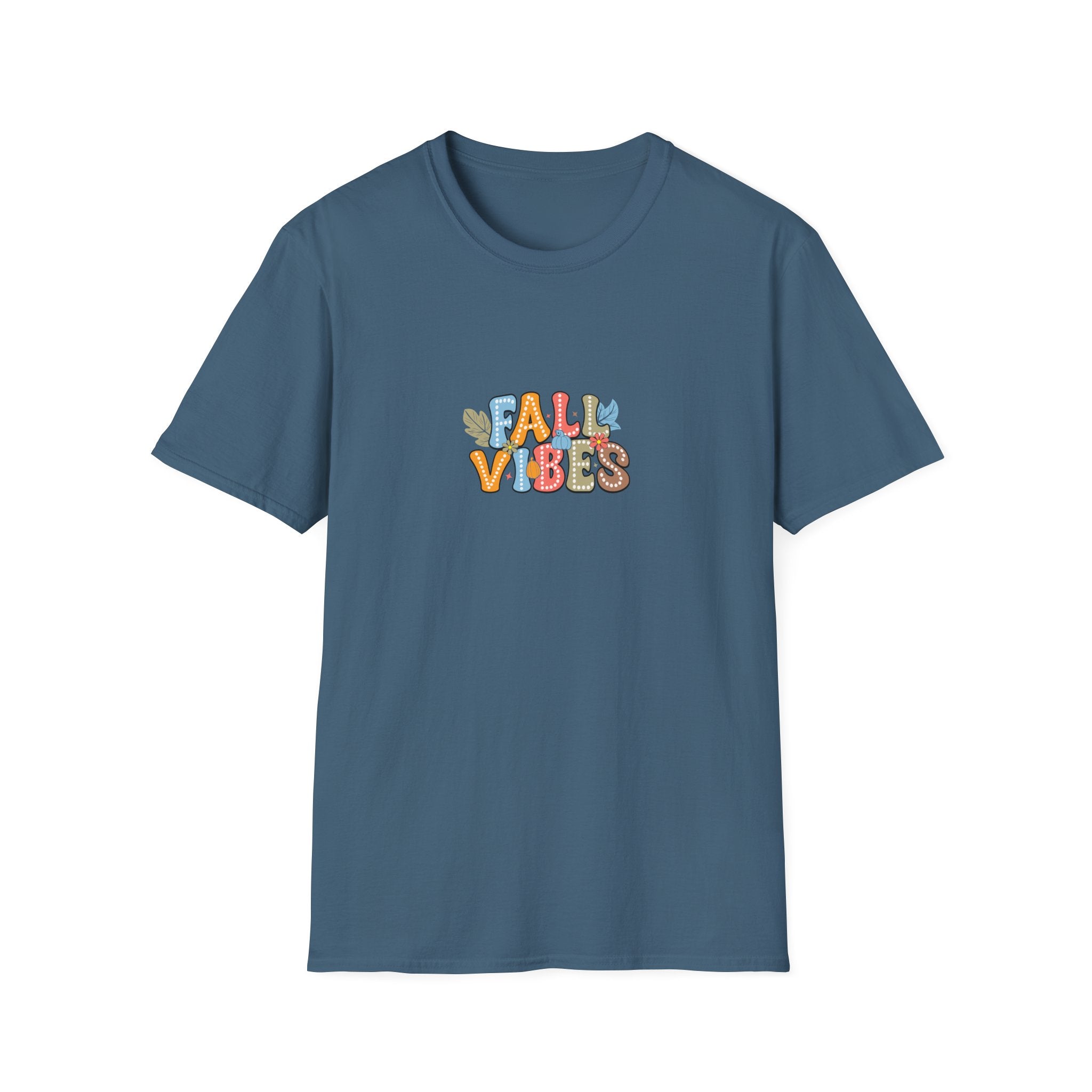Fall Vibes Colorful Autumn T-Shirt — Cute Fall Gift for Women Graphic Tee