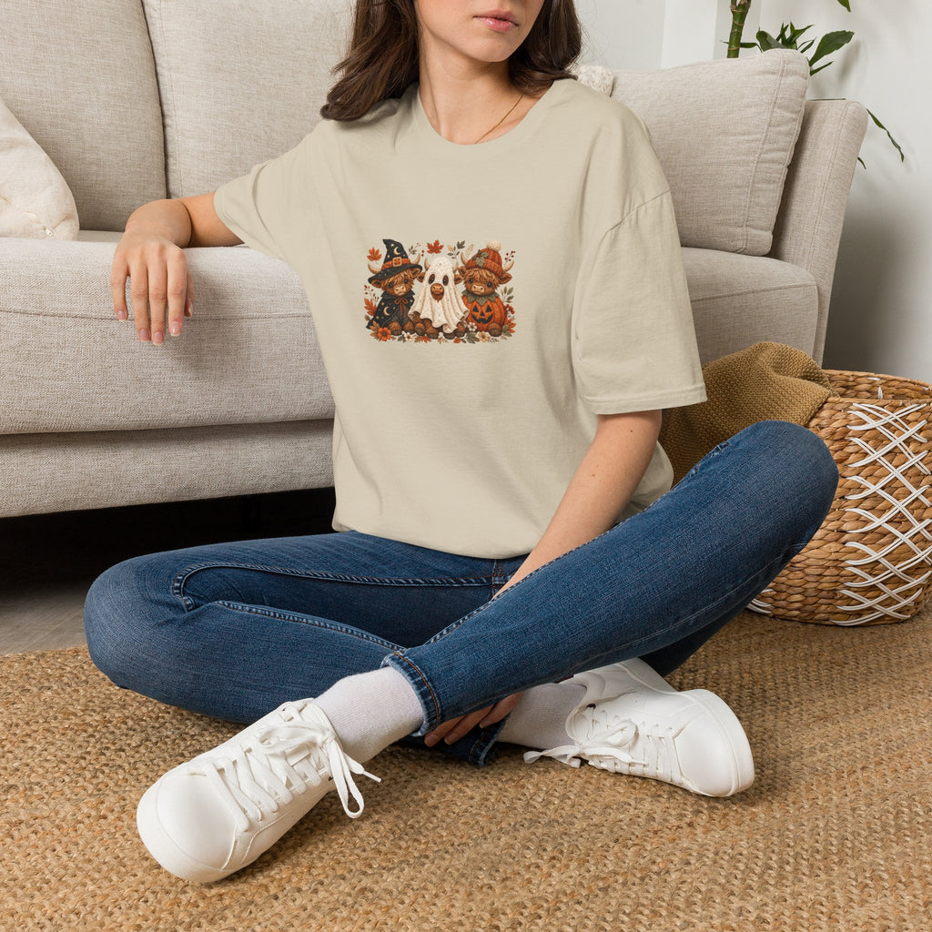 Halloween Cows Trio T-Shirt — Cute Funny Gift for Her Ghost & Pumpkin Fall Tee