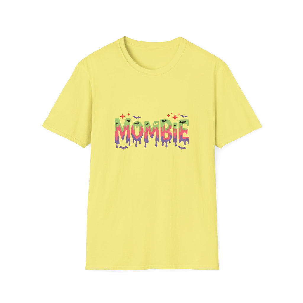 Mombie Halloween T-Shirt — Funny Zombie Mom Gift for Her Neon Graphic Tee