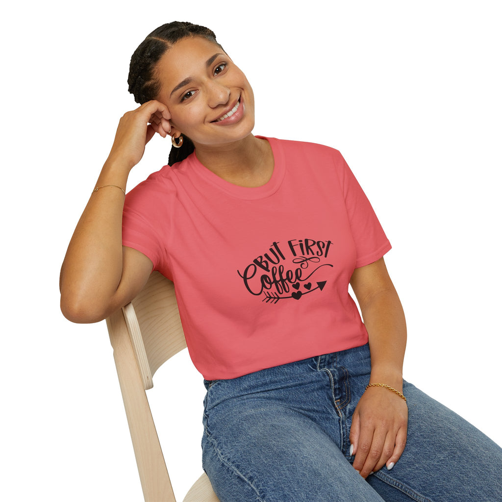 But First Coffee T-Shirt — Funny Gift for Coffee Lovers Women's Graphic Tee