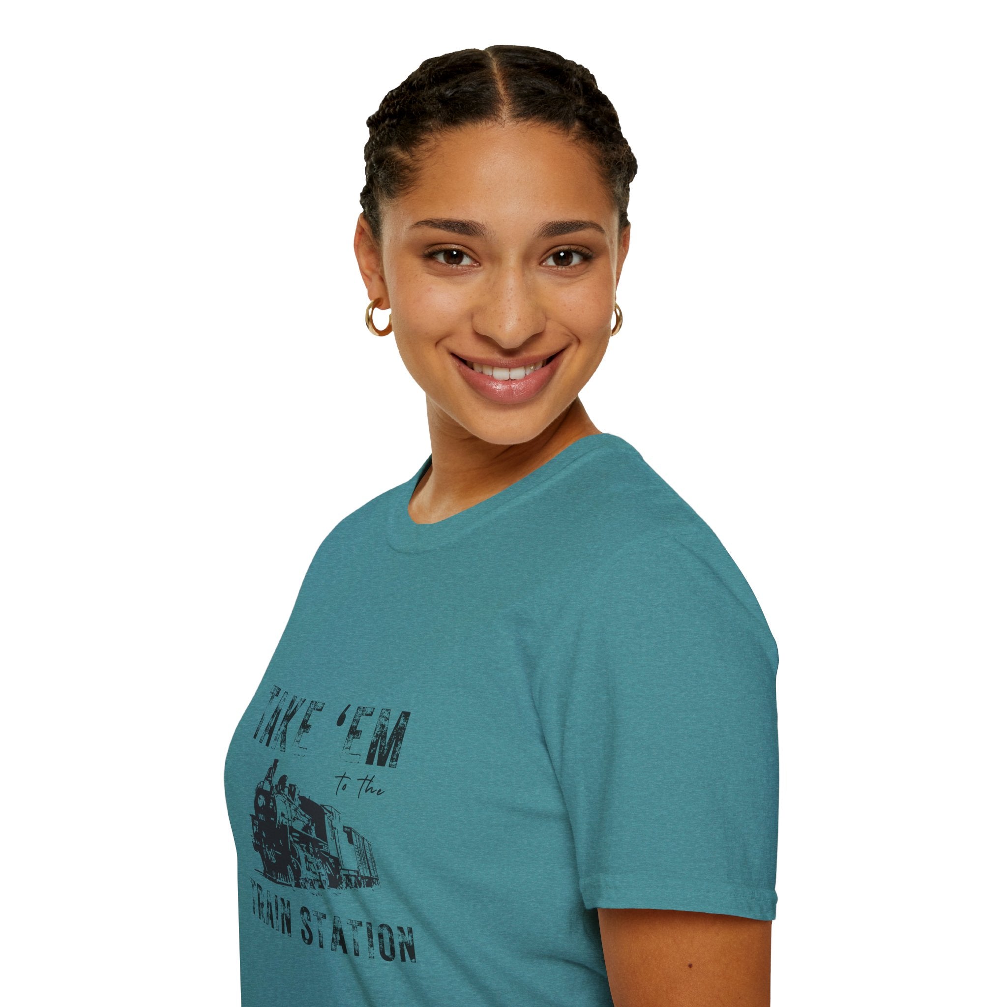 Take 'Em to the Train Station T-Shirt — Funny Sarcastic Gift Vintage Engine Graphic Tee
