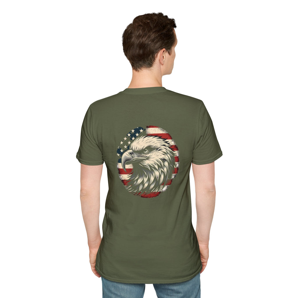 Patriotic Bald Eagle T-Shirt — American Flag Gift for Him Fourth of July Graphic Tee