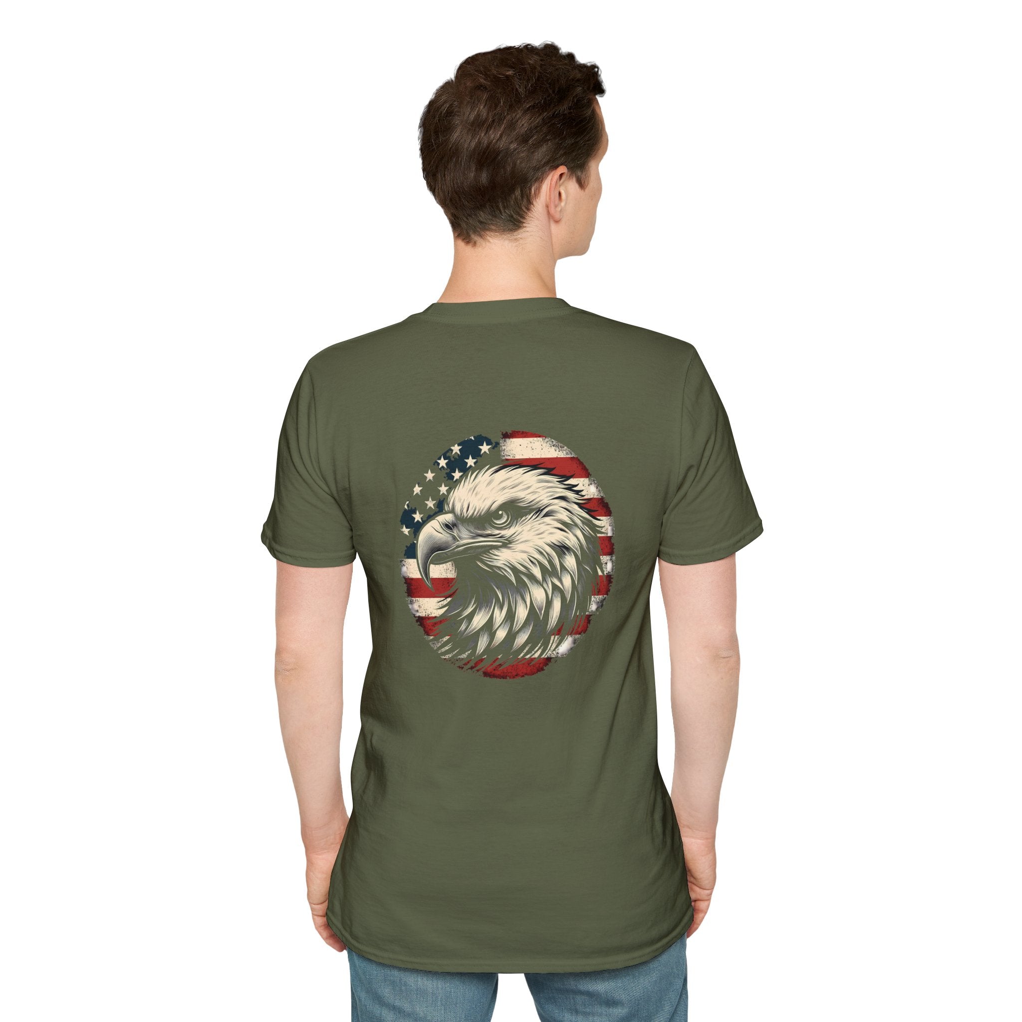 Patriotic Bald Eagle T-Shirt — American Flag Gift for Him Fourth of July Graphic Tee