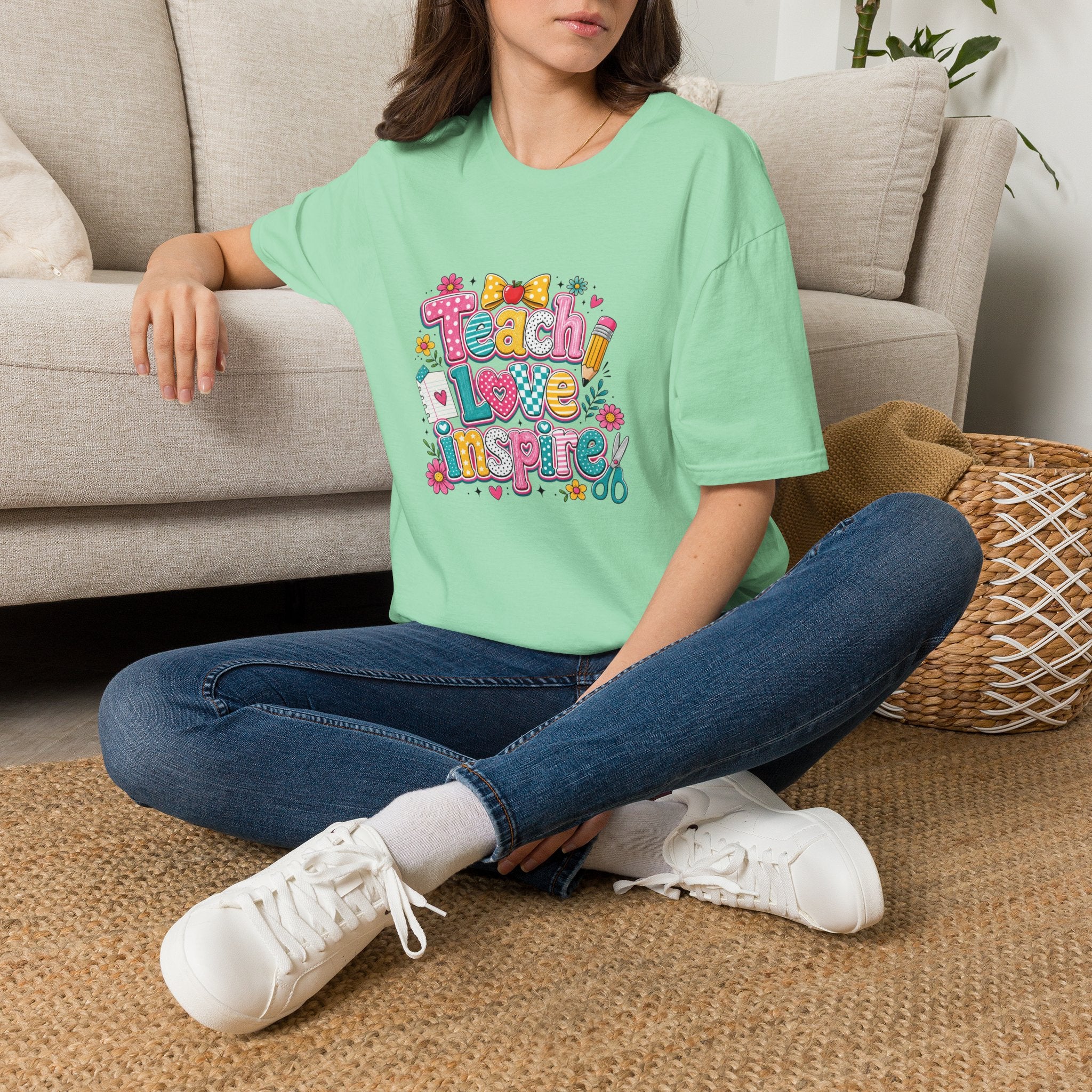 Teach Love Inspire T-Shirt — Cute Colorful Teacher Gift School Appreciation Tee