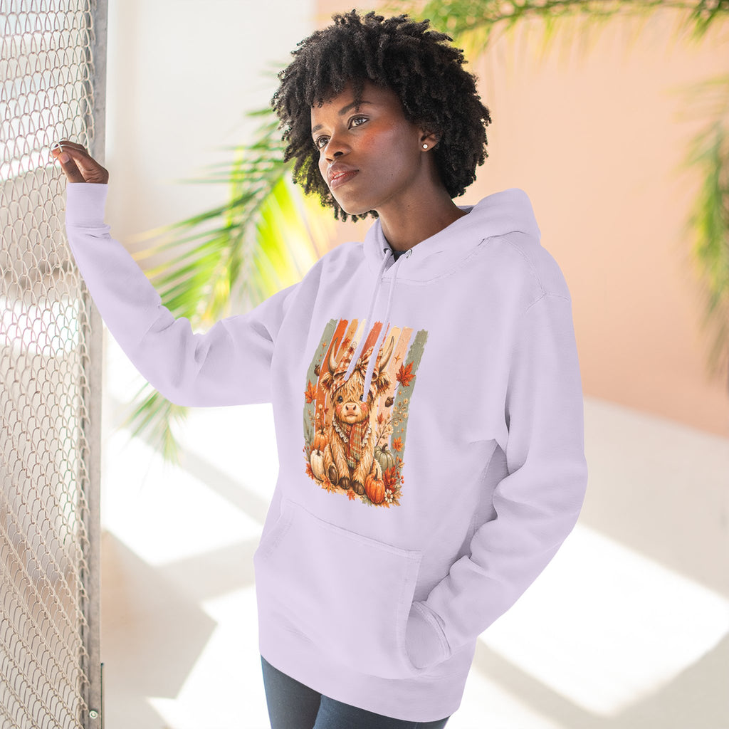 Autumn Pumpkin Cow Hoodie — Cute Fall Gift for Women Cozy Graphic Pullover