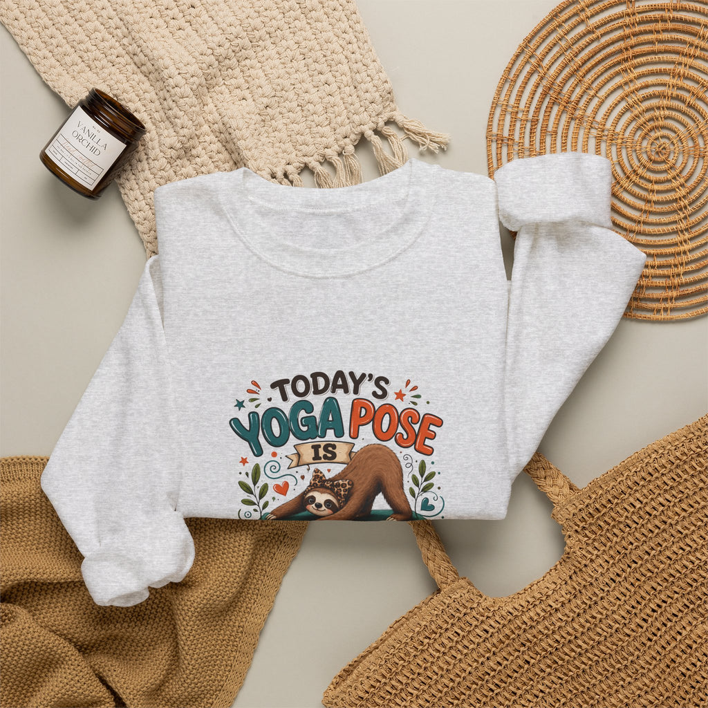 Downward Spiral Sloth Sweatshirt — Funny Lazy Gift for Her Yoga Pose Crewneck