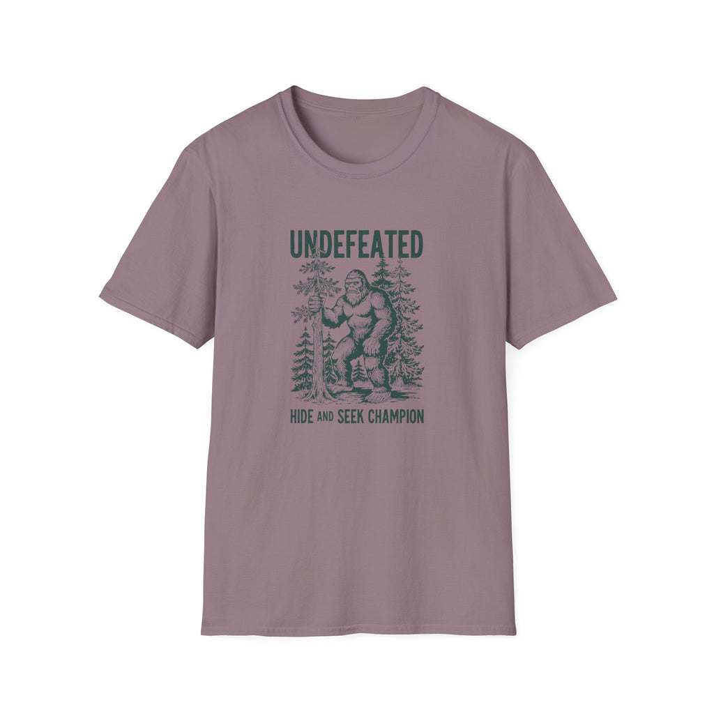 Undefeated Bigfoot T-Shirt — 'Hide and Seek Champion' Graphic Tee