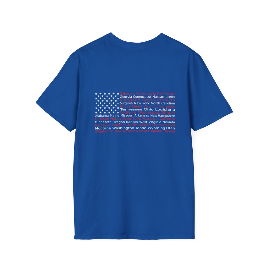 United American Flag T-Shirt — Patriotic Gift for Him Red Chest Graphic Tee