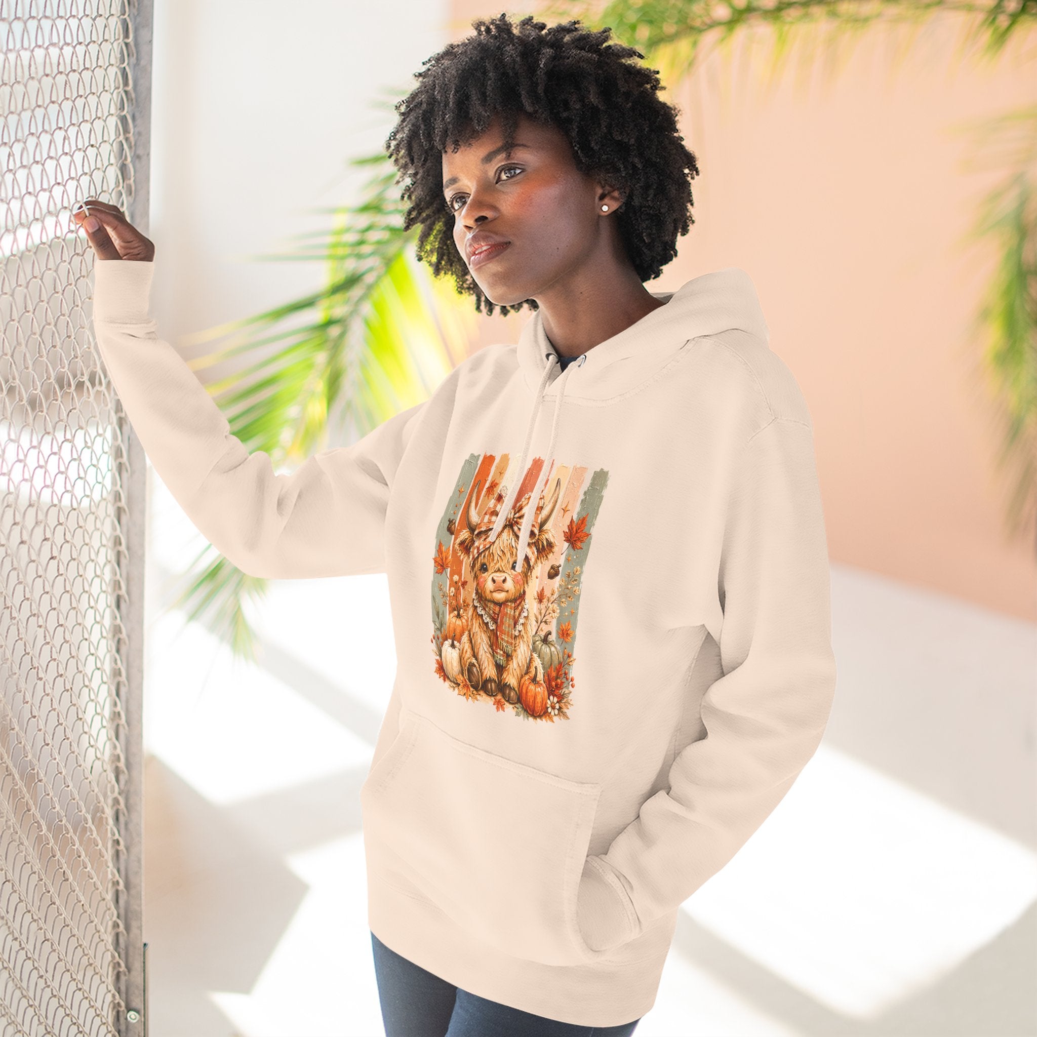 Autumn Pumpkin Cow Hoodie — Cute Fall Gift for Women Cozy Graphic Pullover
