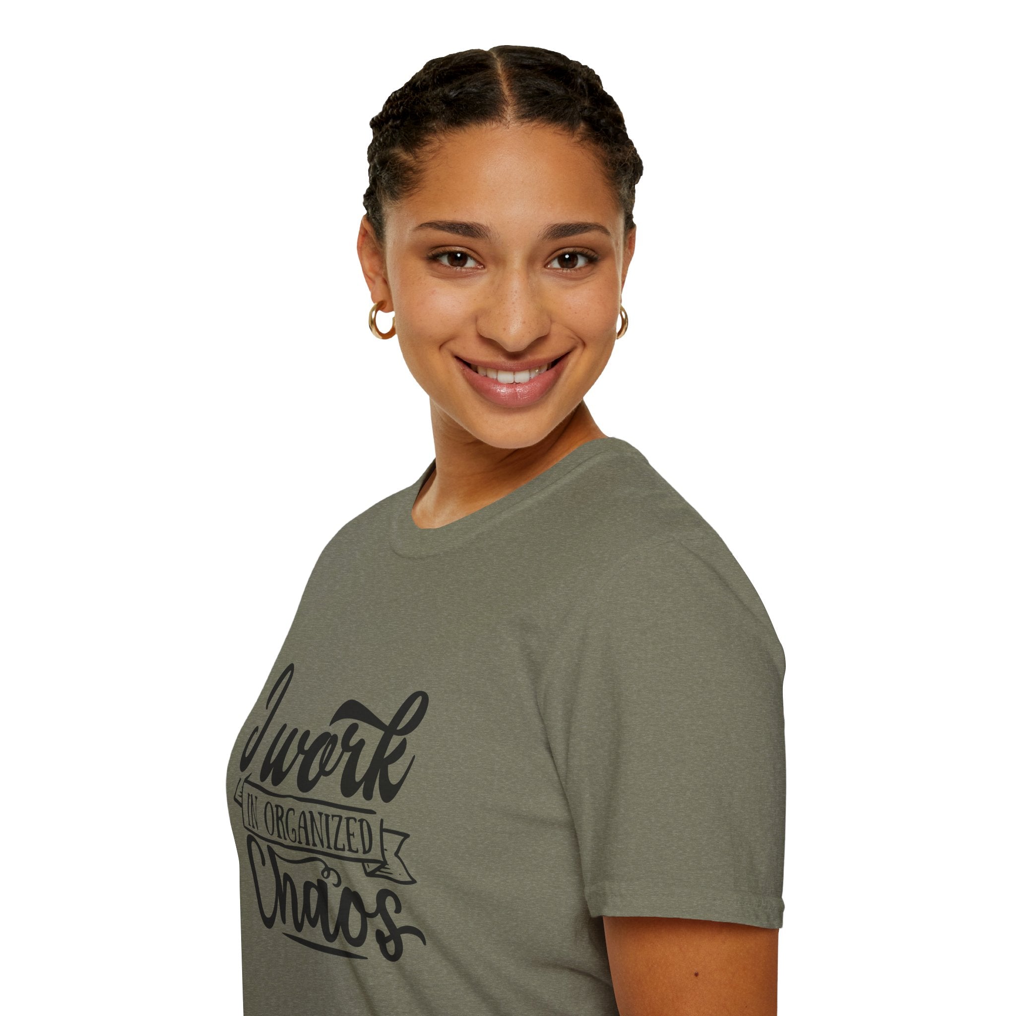 I Work in Organized Chaos T-Shirt — Funny Teacher & Mom Gift Sarcastic Graphic Tee