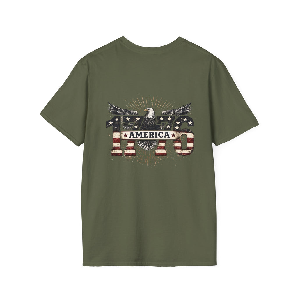 1776 American Flag Eagle T-Shirt — Vintage Patriotic Gift for Him Fourth of July Tee