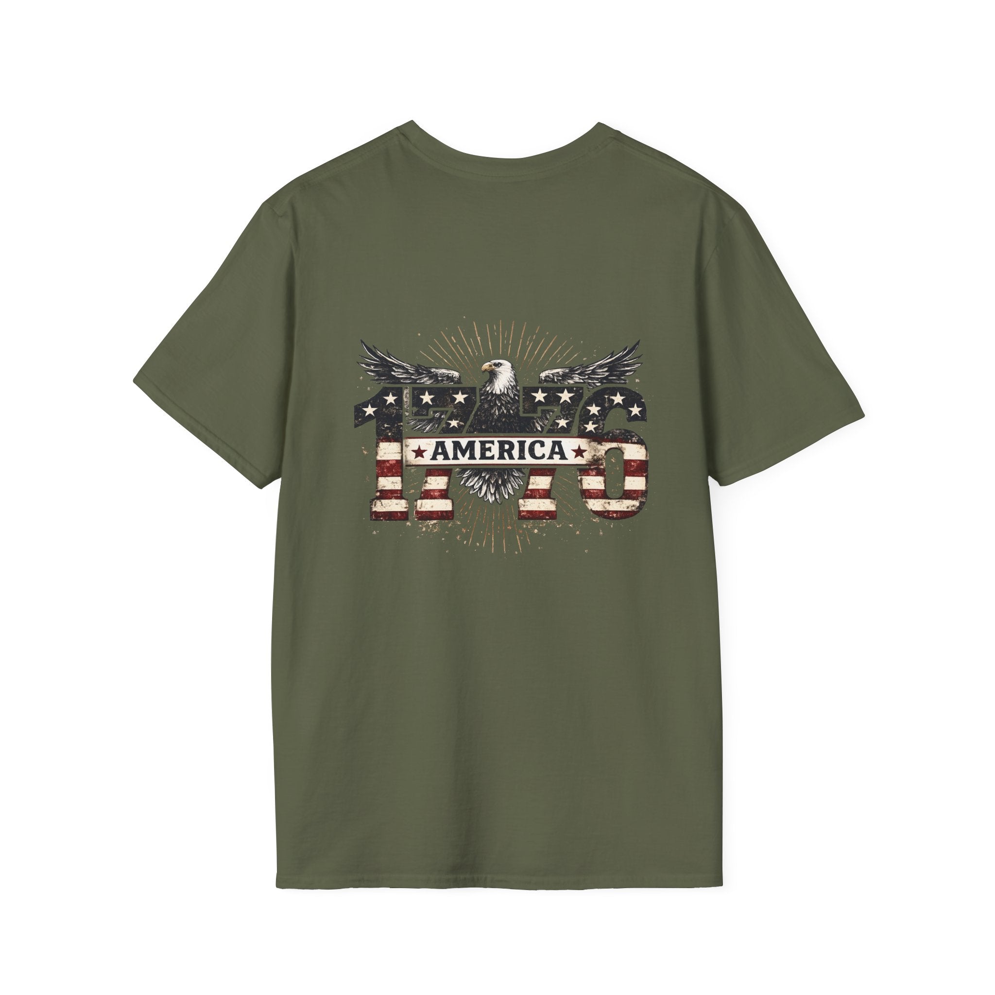1776 American Flag Eagle T-Shirt — Vintage Patriotic Gift for Him Fourth of July Tee