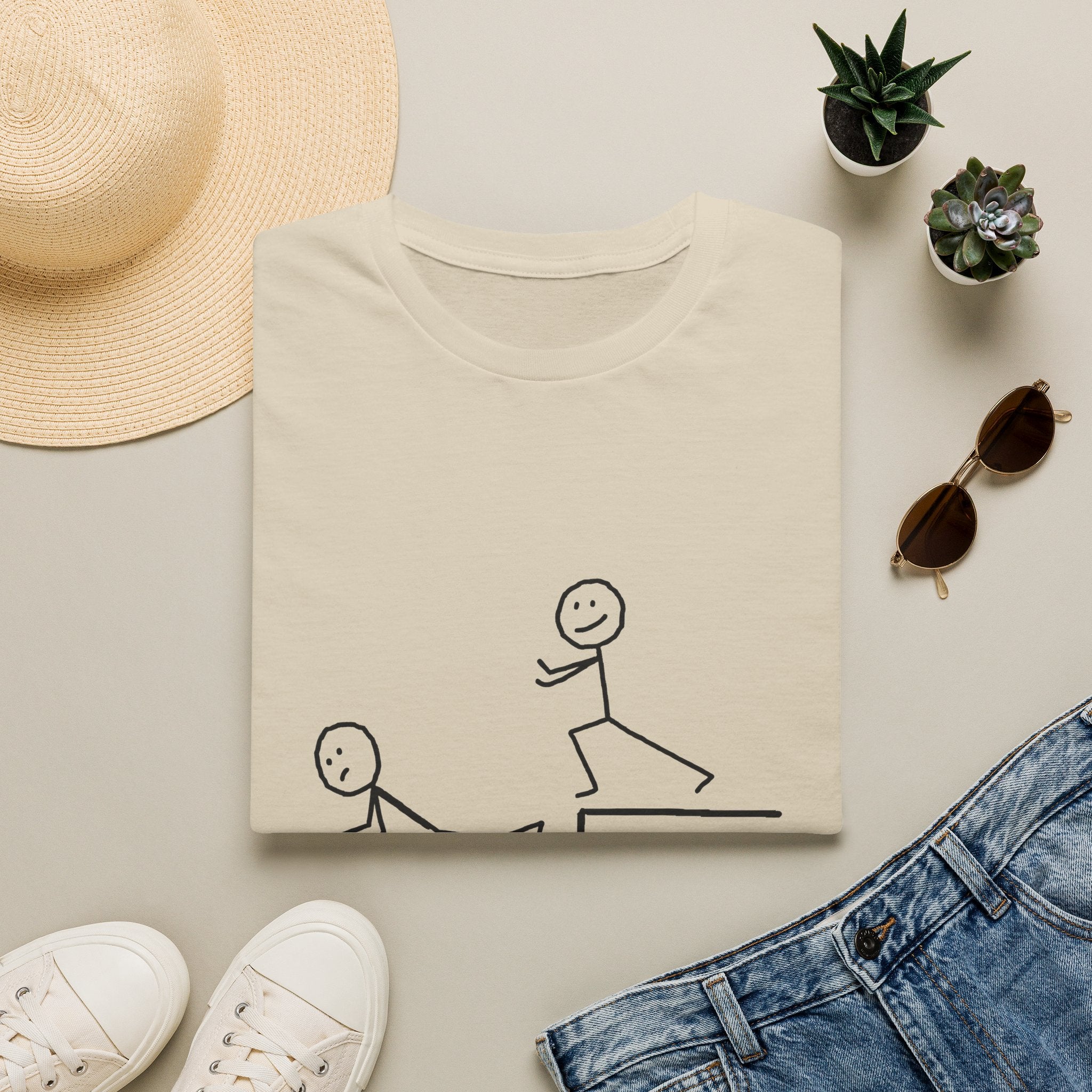 T-Shirt — "Some People Just Need a Pat on the Back" Stick Figure Humor Tee