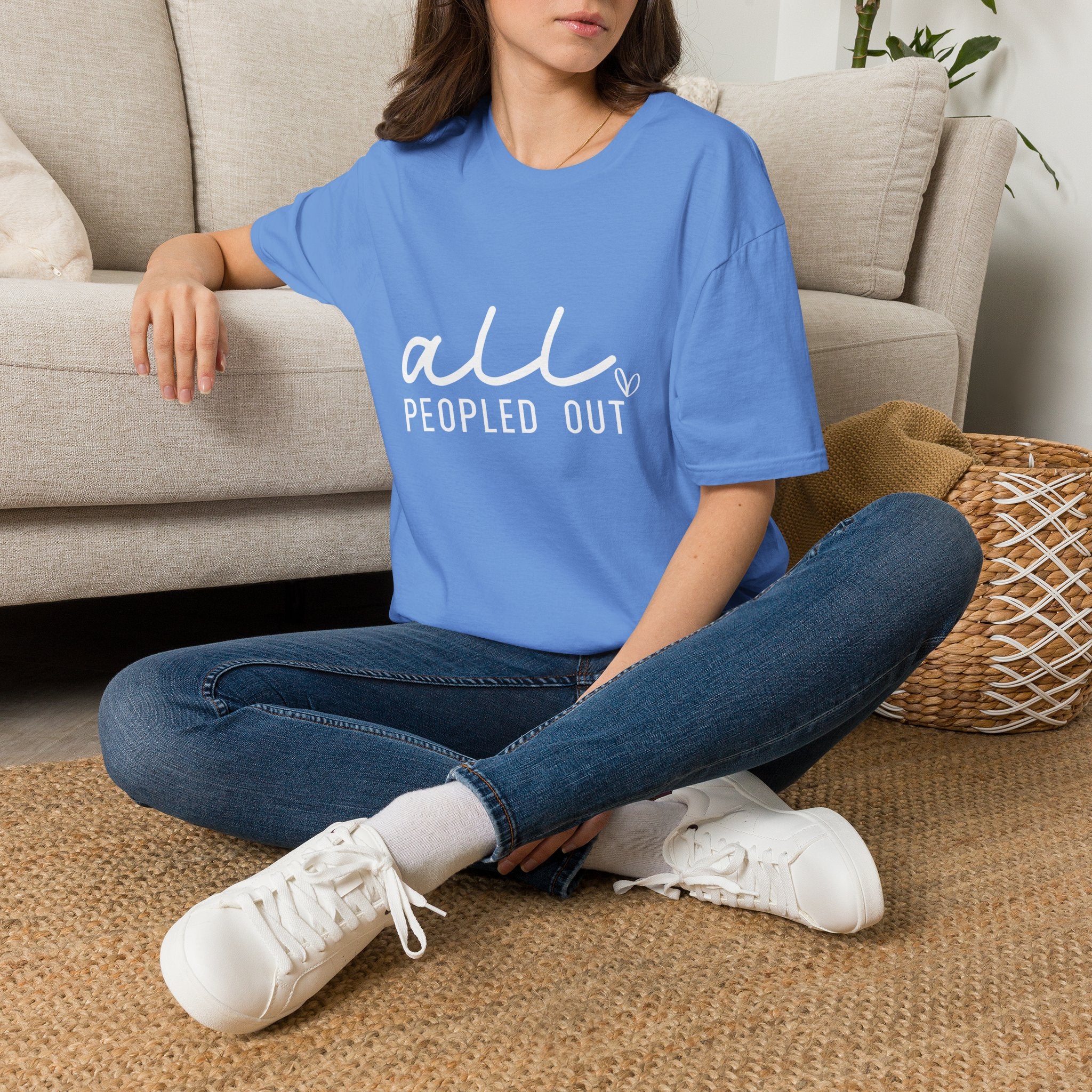 All Peopled Out T-Shirt — Funny Introvert Gift for Her Sarcastic Anti-Social Tee