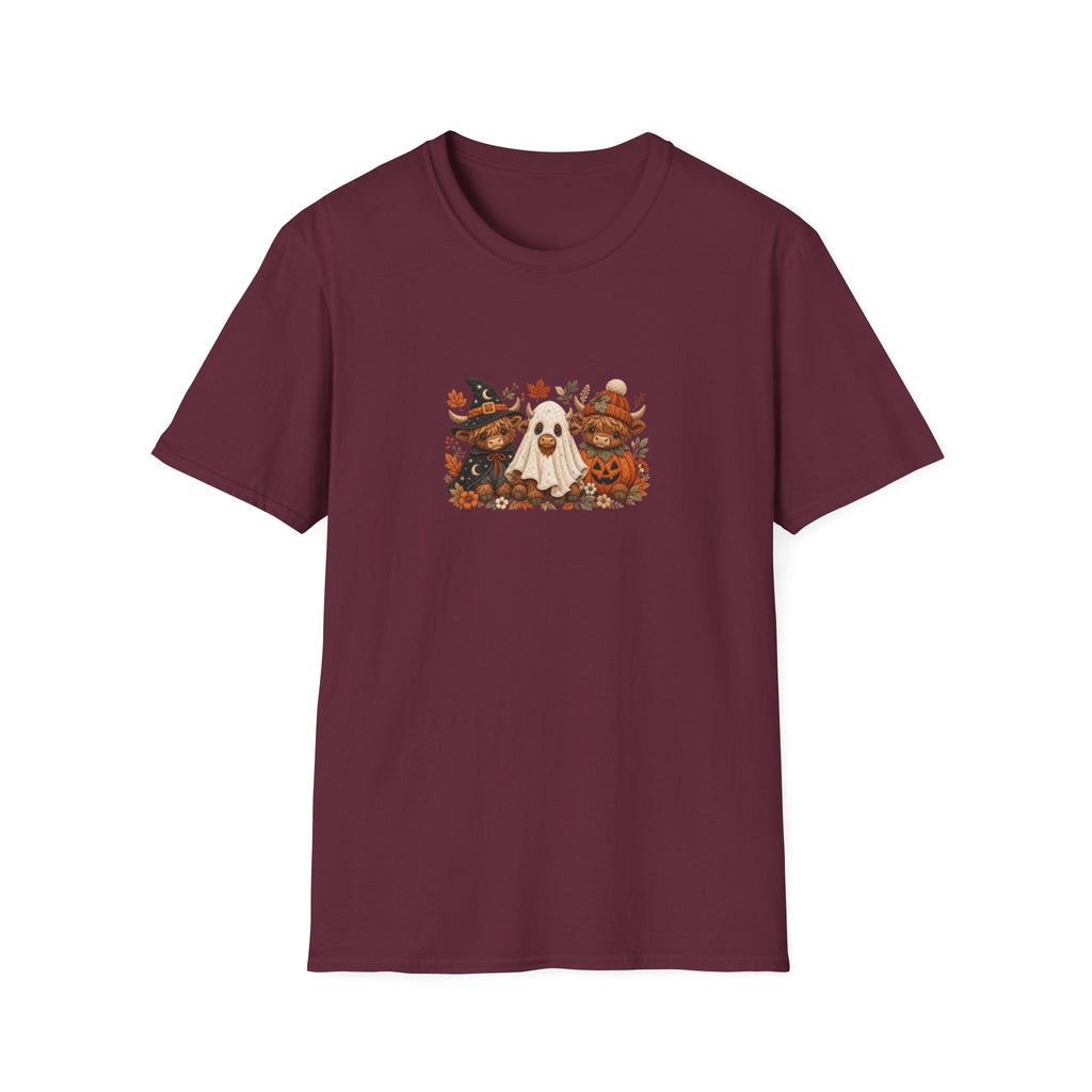 Halloween Cows Trio T-Shirt — Cute Funny Gift for Her Ghost & Pumpkin Fall Tee