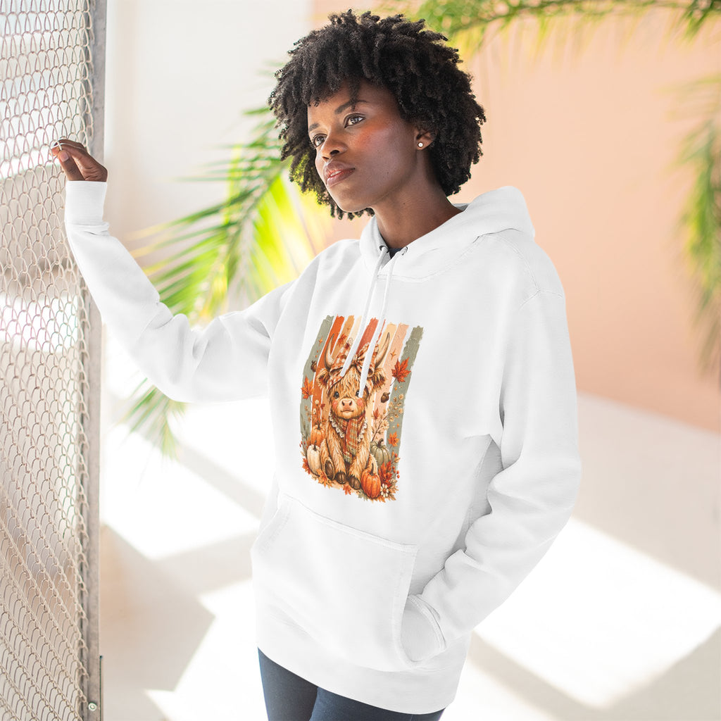 Autumn Pumpkin Cow Hoodie — Cute Fall Gift for Women Cozy Graphic Pullover