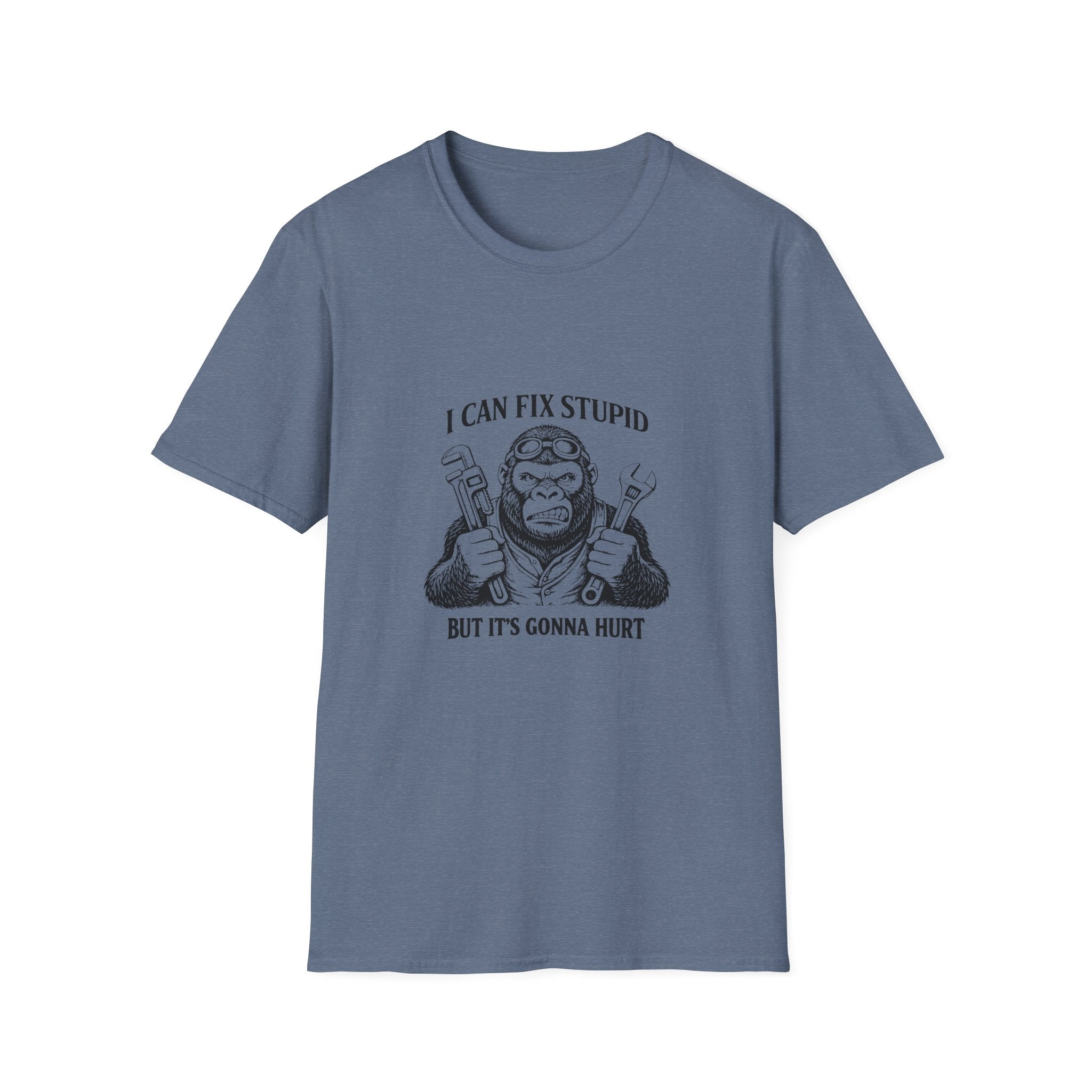 I Can Fix Stupid T-Shirt — Funny Mechanic Gift for Him Monkey Graphic Tee