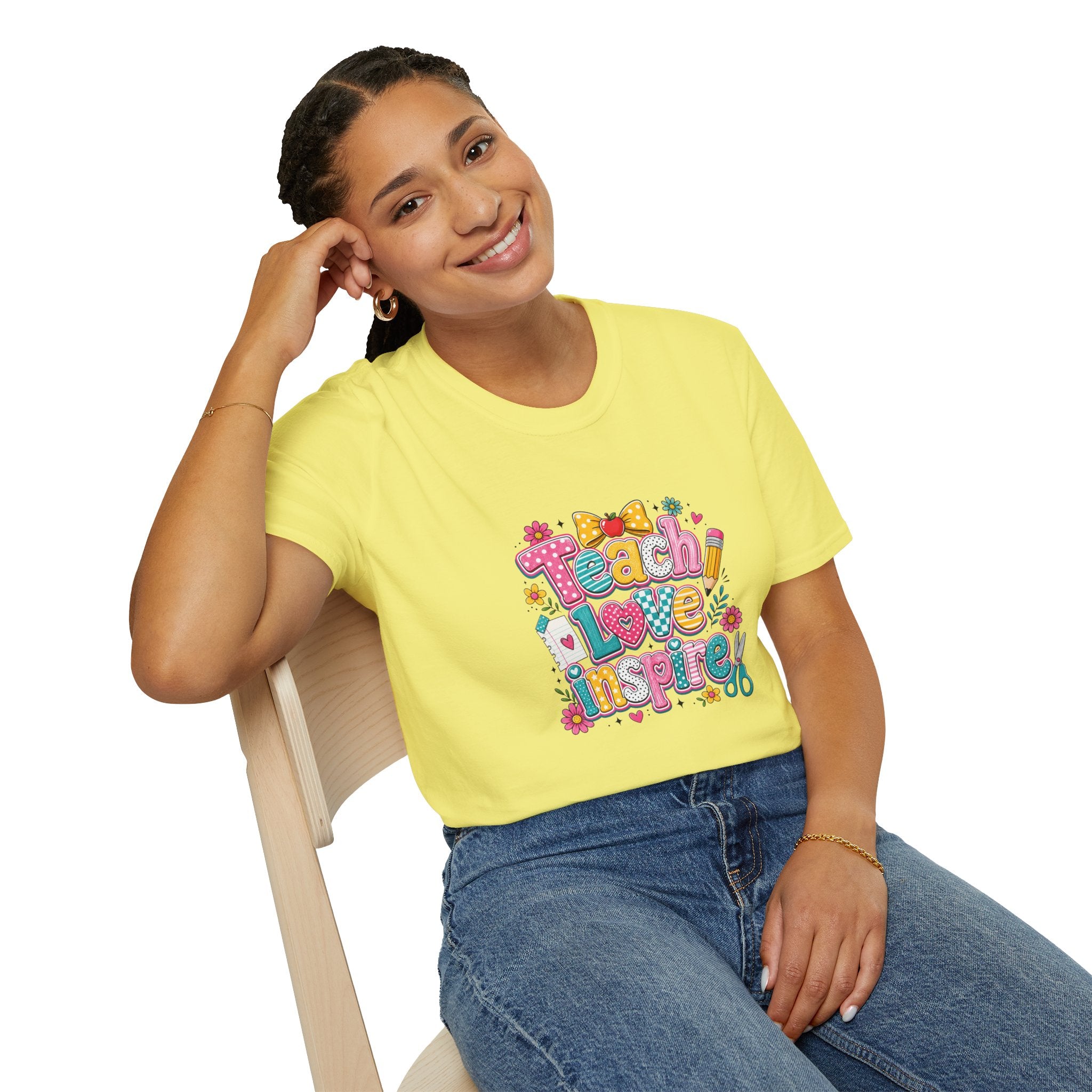 Teach Love Inspire T-Shirt — Cute Colorful Teacher Gift School Appreciation Tee