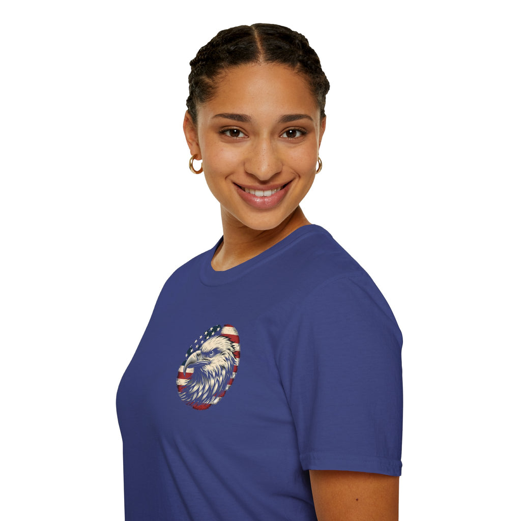 Patriotic Bald Eagle T-Shirt — American Flag Gift for Him Fourth of July Graphic Tee