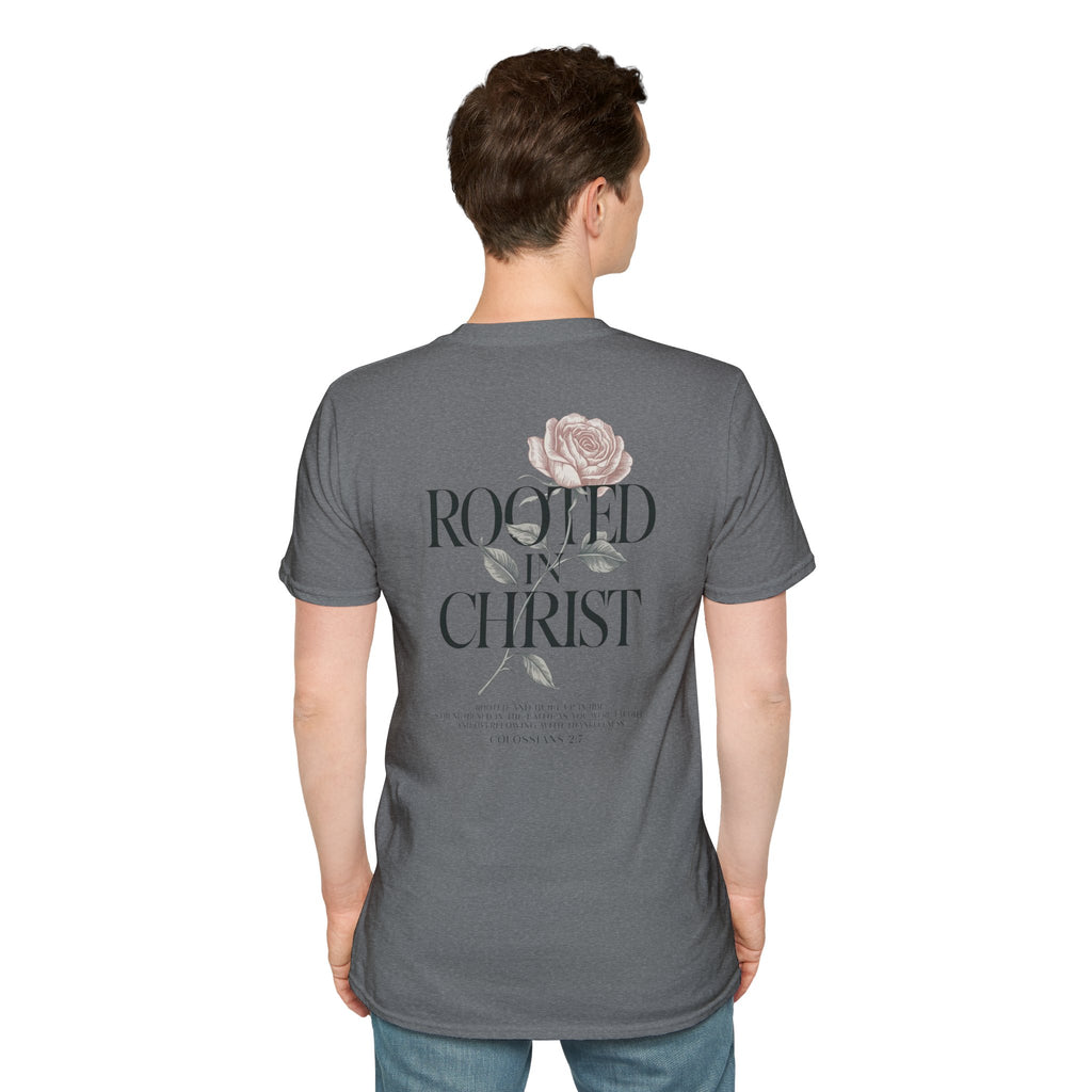 Rooted in Christ Floral T-Shirt — Christian Gift for Women Faith Graphic Tee