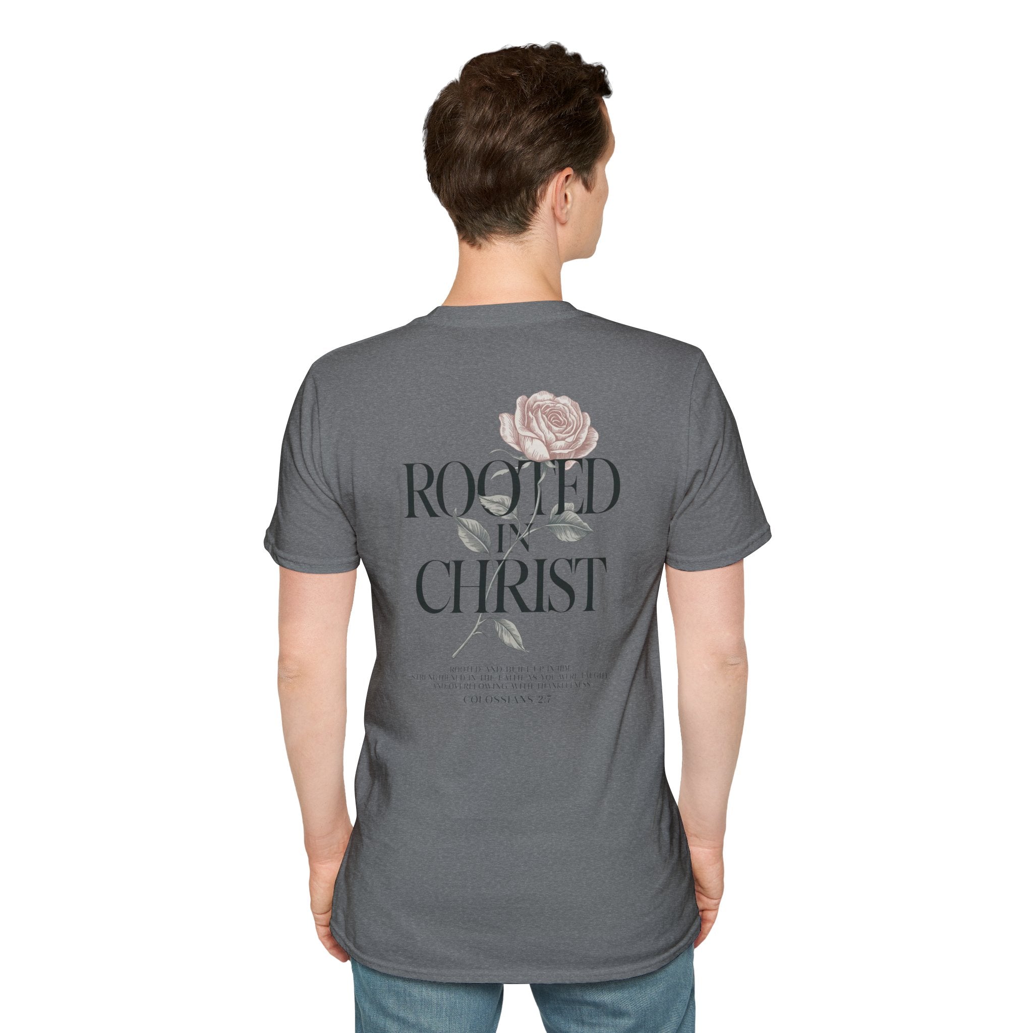 Rooted in Christ Floral T-Shirt — Christian Gift for Women Faith Graphic Tee