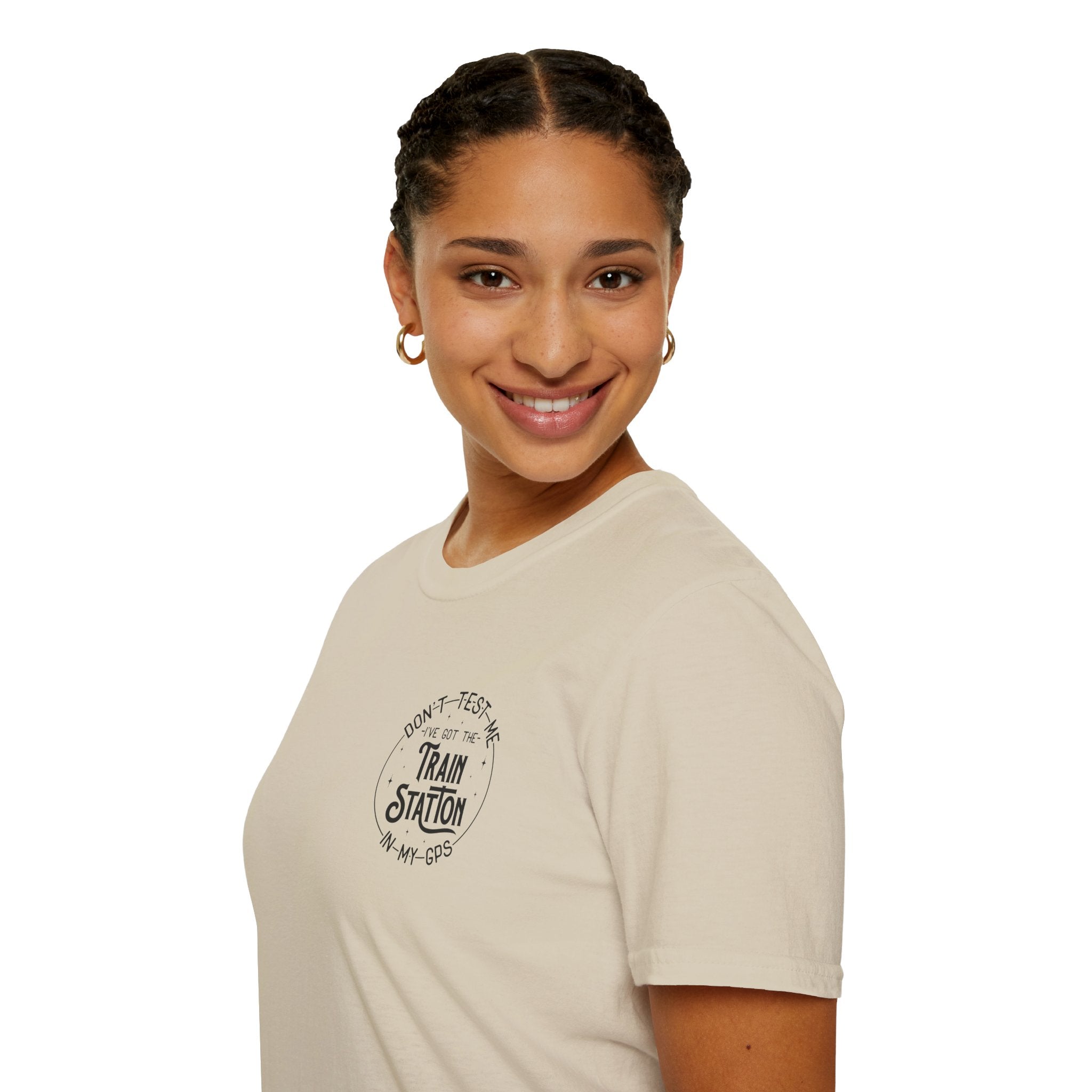 Train Station GPS T-Shirt — Funny Travel Quote Gift for Her Sarcastic Graphic Tee
