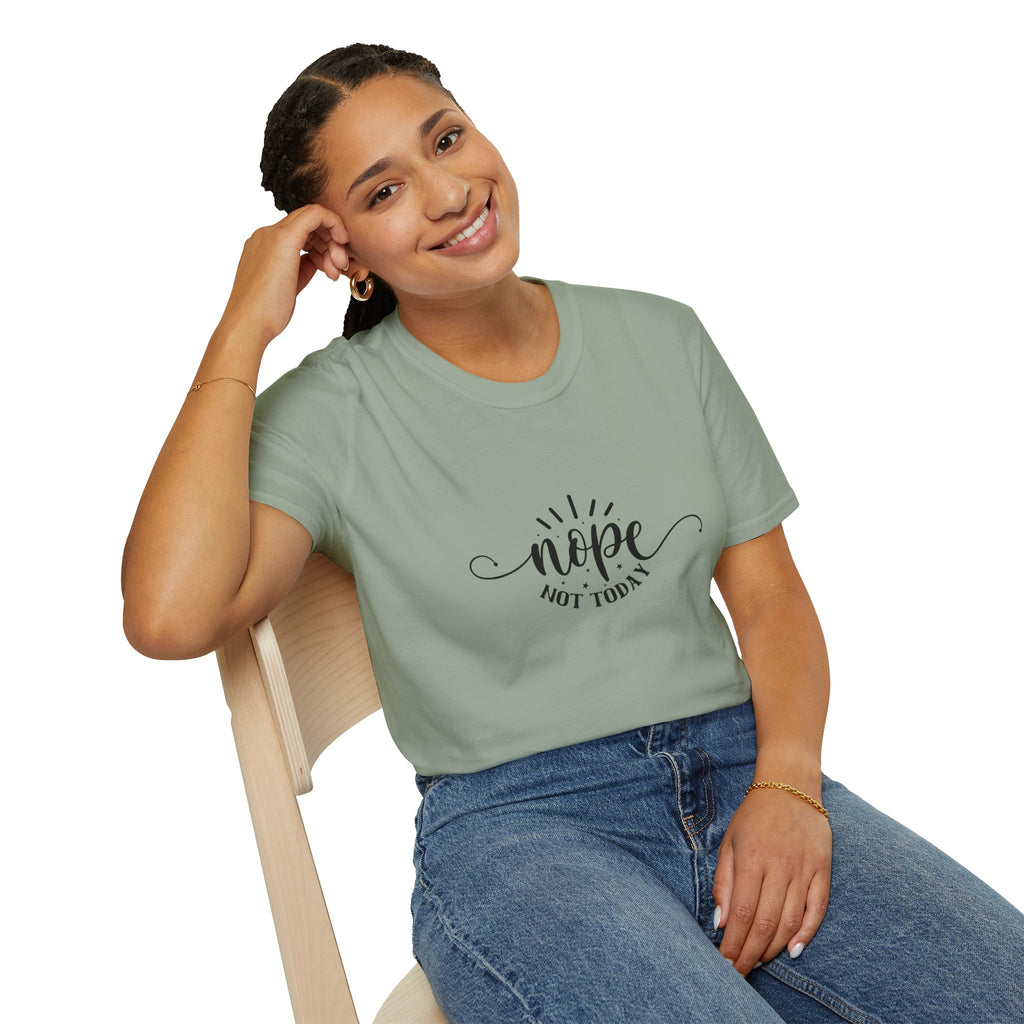 Nope Not Today T-Shirt — Funny Sarcastic Anti-Monday Gift for Her Women's Graphic Tee