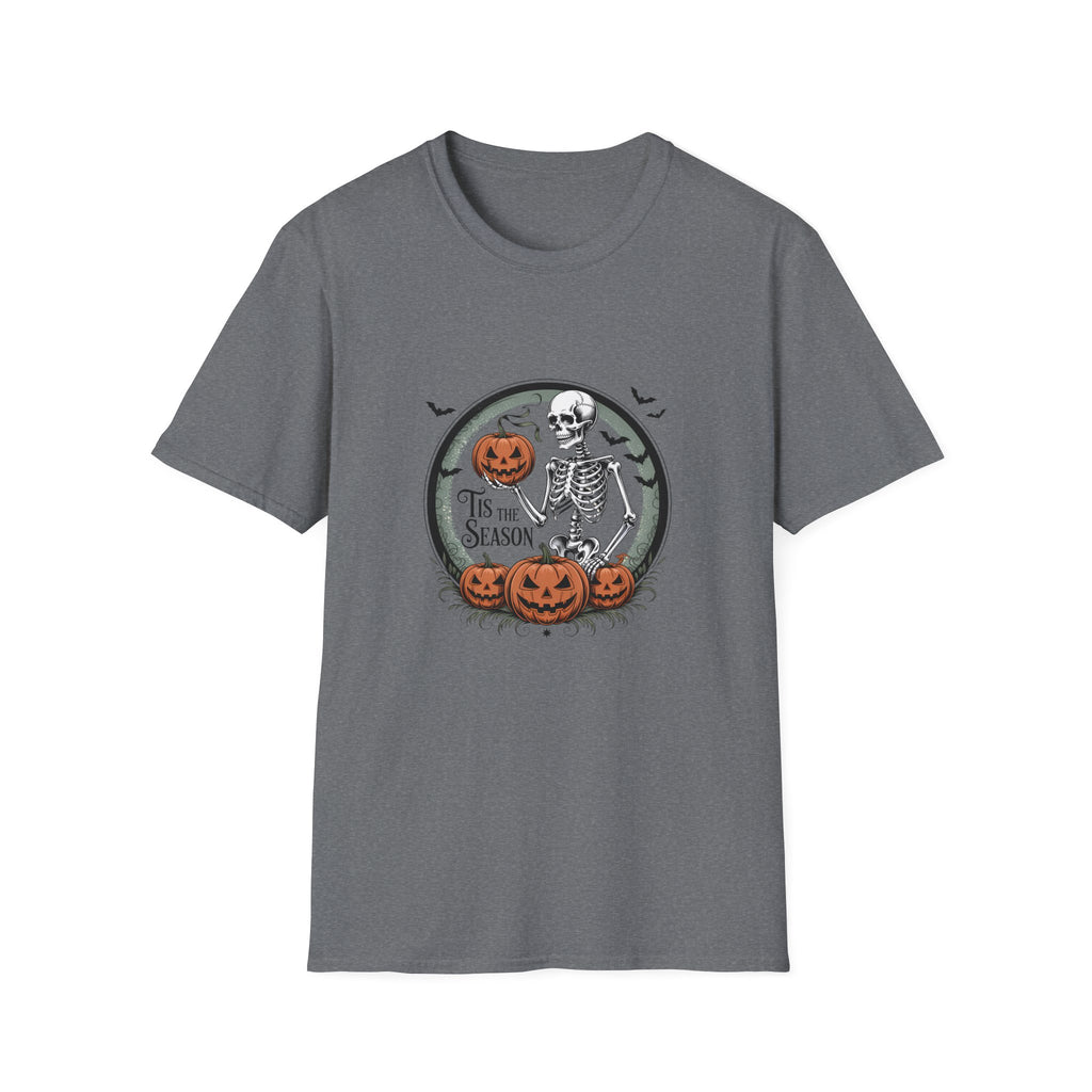 Tis the Season Skeleton Pumpkin T-Shirt — Funny Halloween Gift for Women Graphic Tee