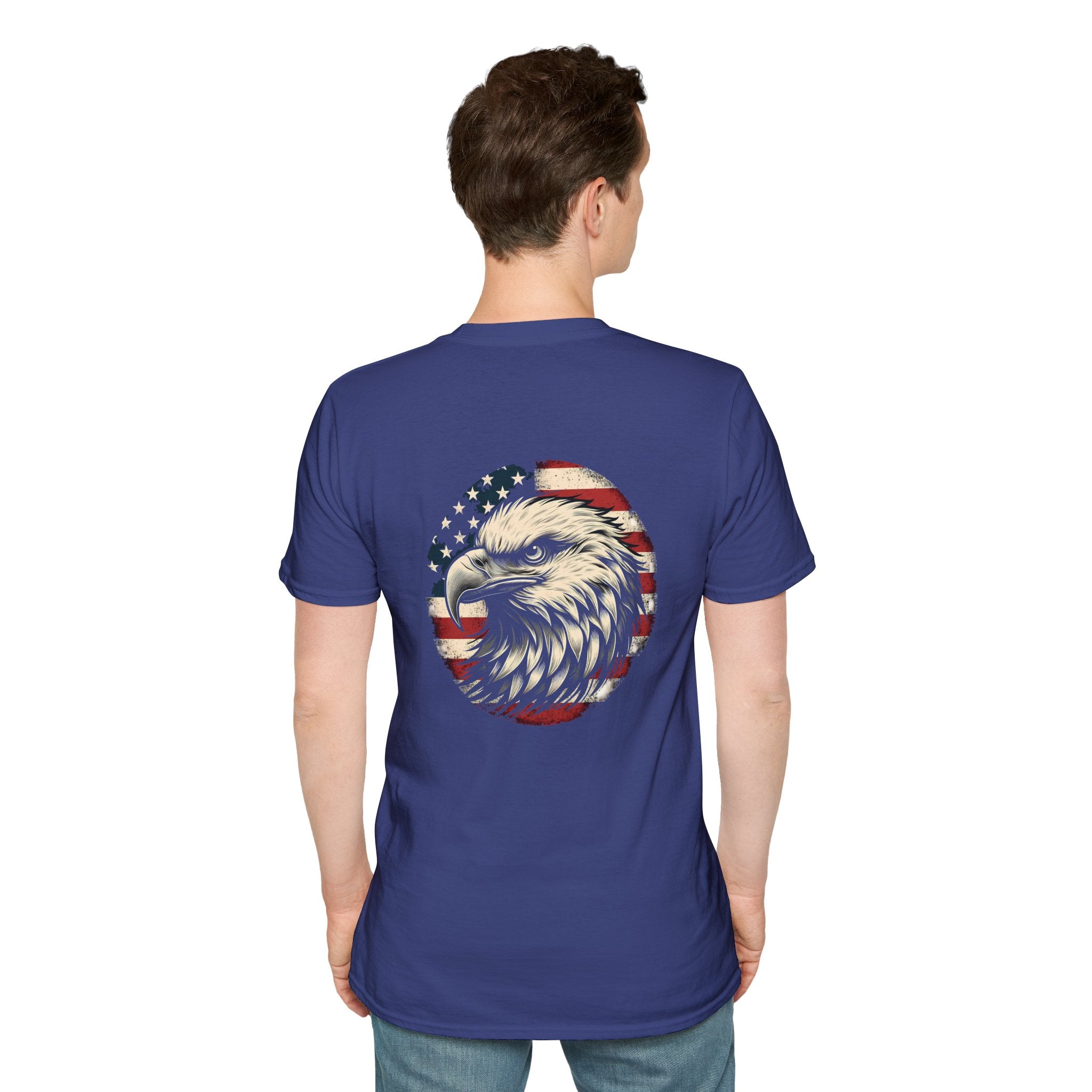 Patriotic Bald Eagle T-Shirt — American Flag Gift for Him Fourth of July Graphic Tee