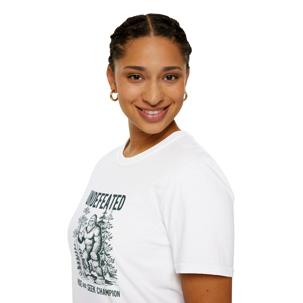 Undefeated Bigfoot T-Shirt — 'Hide and Seek Champion' Graphic Tee