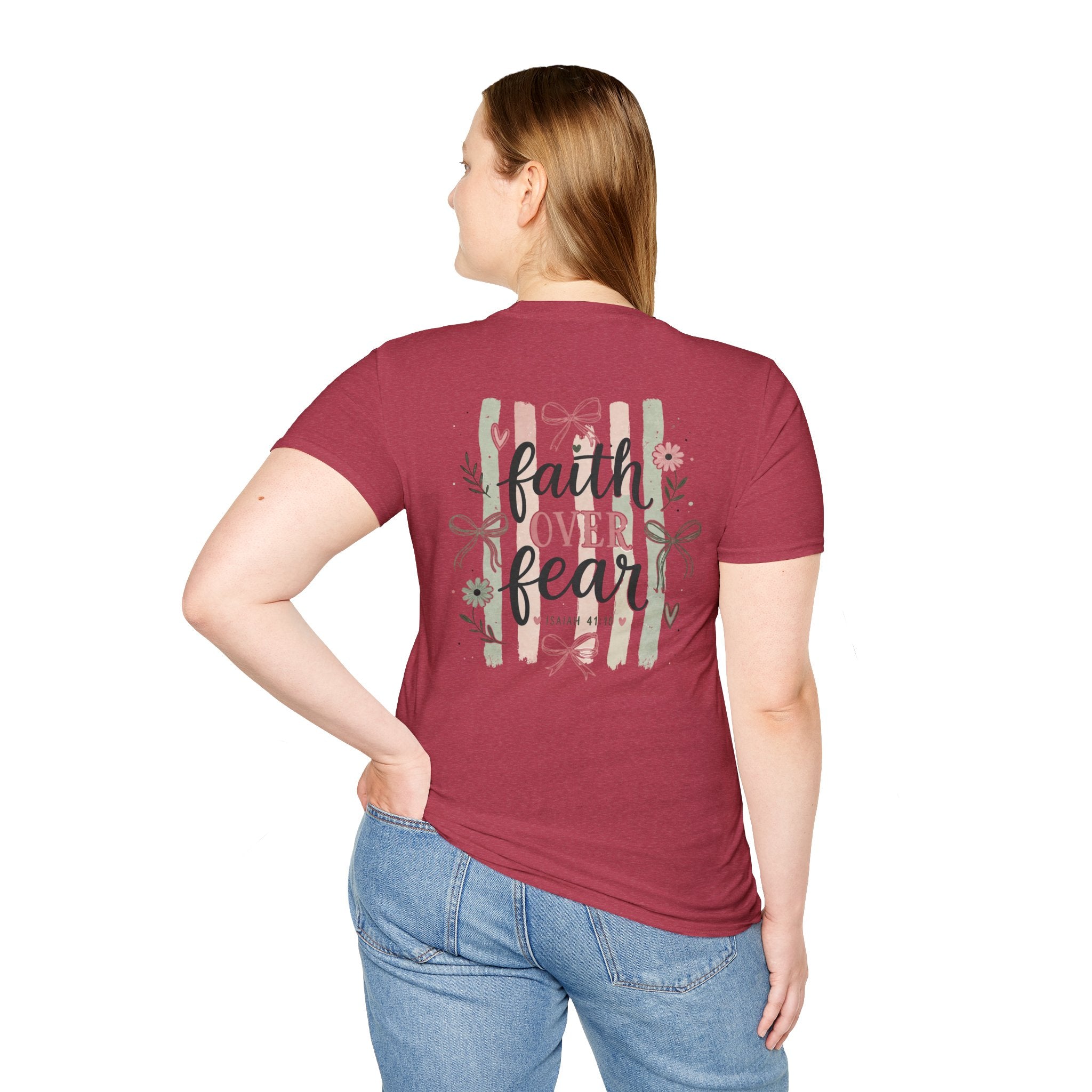Faith Over Fear T-Shirt — Inspirational Christian Gift for Women Everyday Graphic Tee