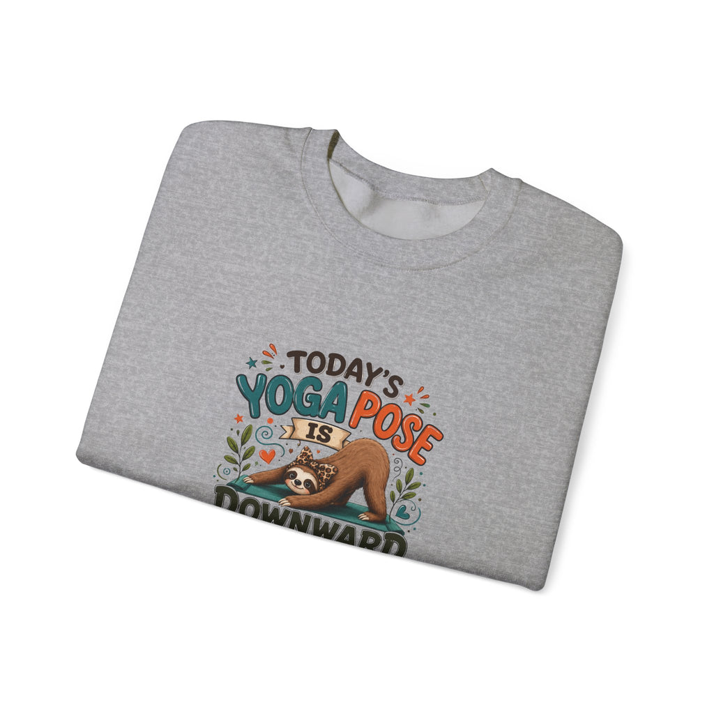 Downward Spiral Sloth Sweatshirt — Funny Lazy Gift for Her Yoga Pose Crewneck