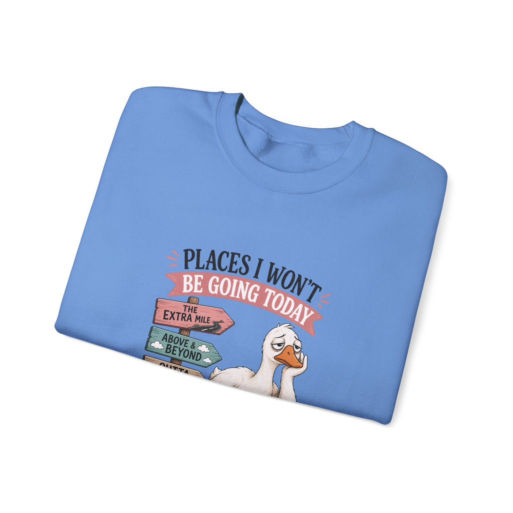 Places I Won't Be Going Today Goose Sweatshirt — Funny Introvert Gift for Her Crewneck