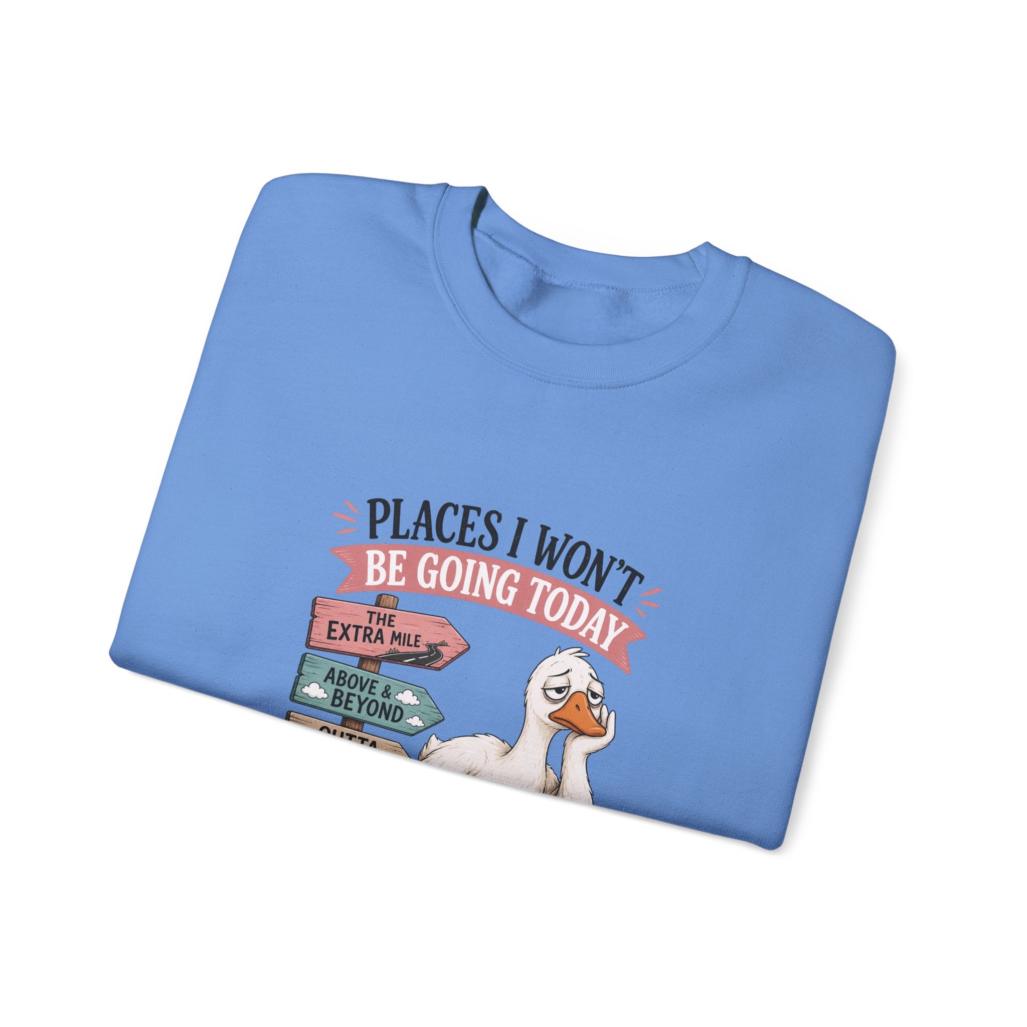 Places I Won't Be Going Today Goose Sweatshirt — Funny Introvert Gift for Her Crewneck
