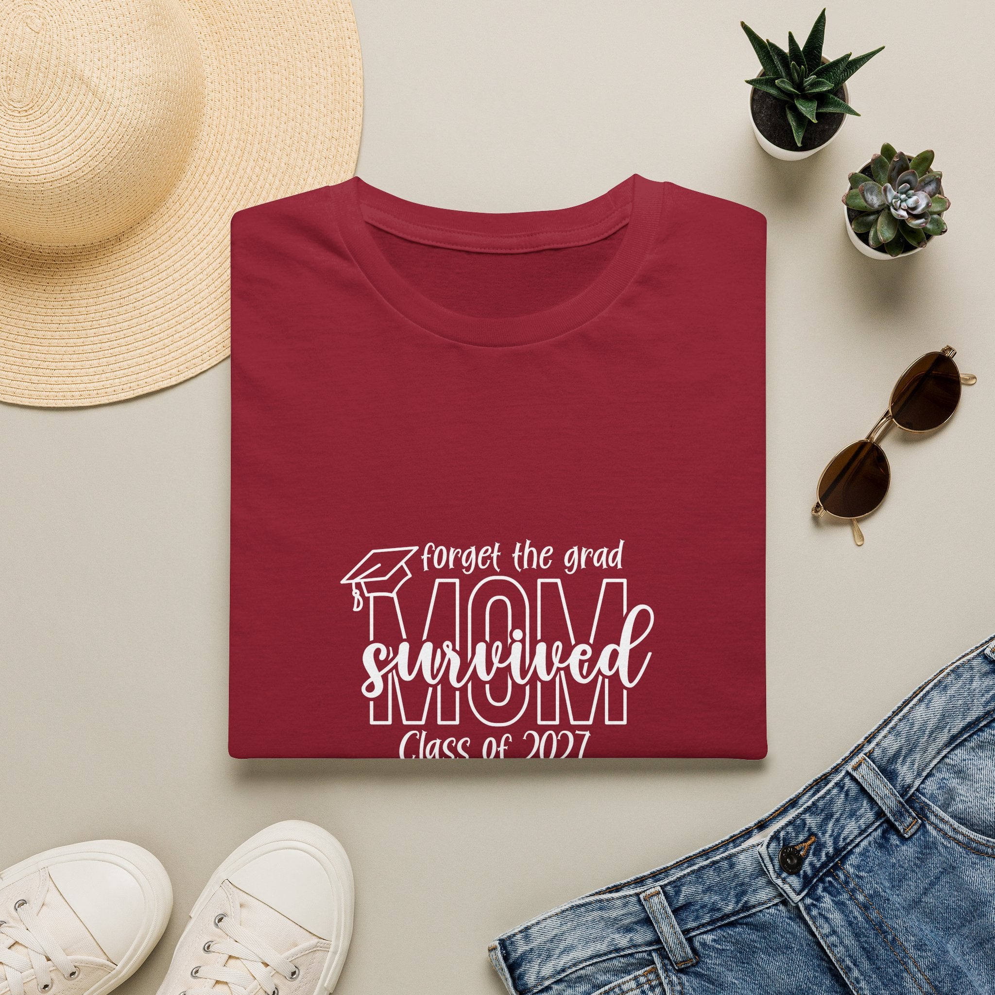Class of 2027 Sarcastic Mom T-Shirt — Funny Graduation Gift for Mom Graphic Tee