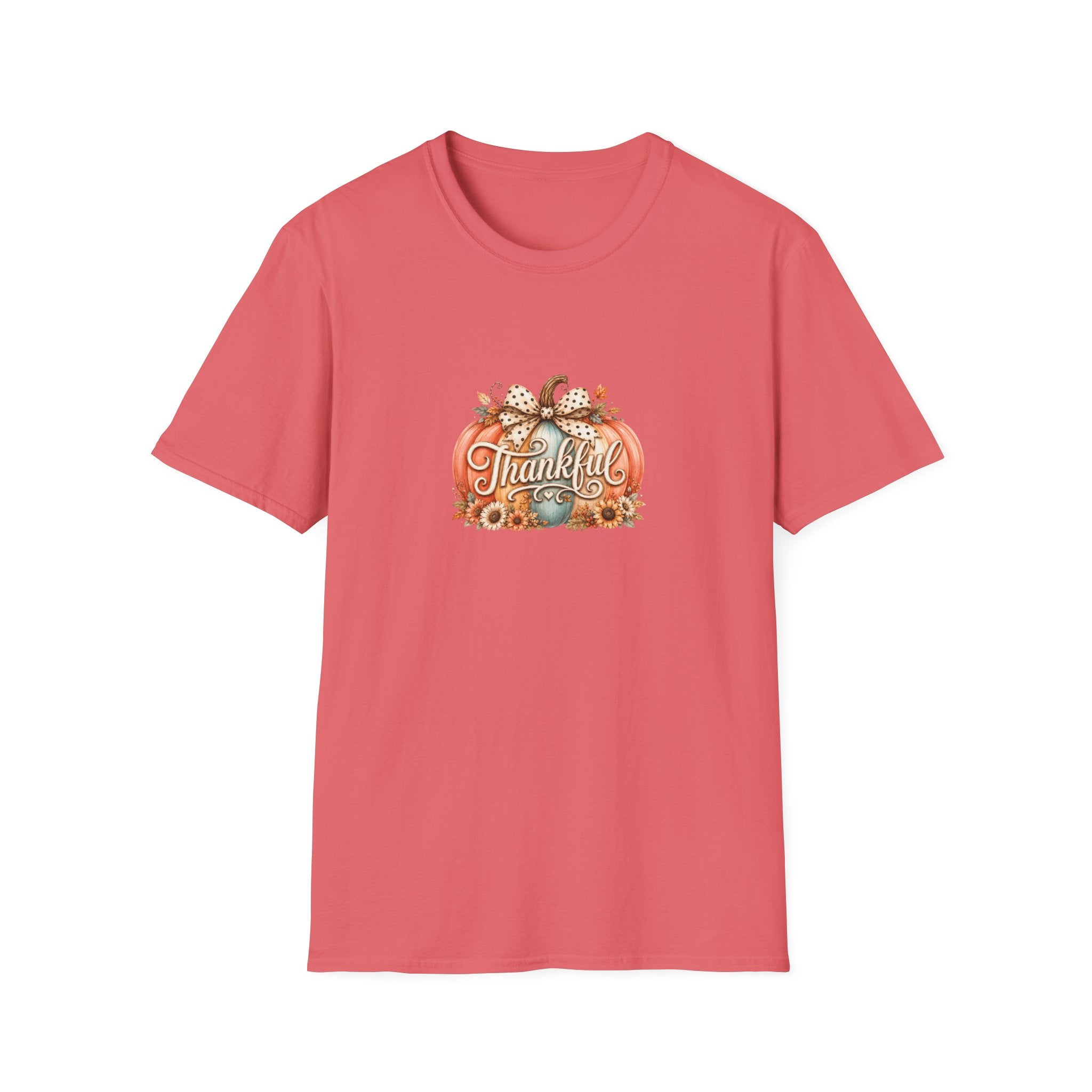 Thankful Pumpkin T-Shirt — Cute Fall Thanksgiving Gift for Women Graphic Tee