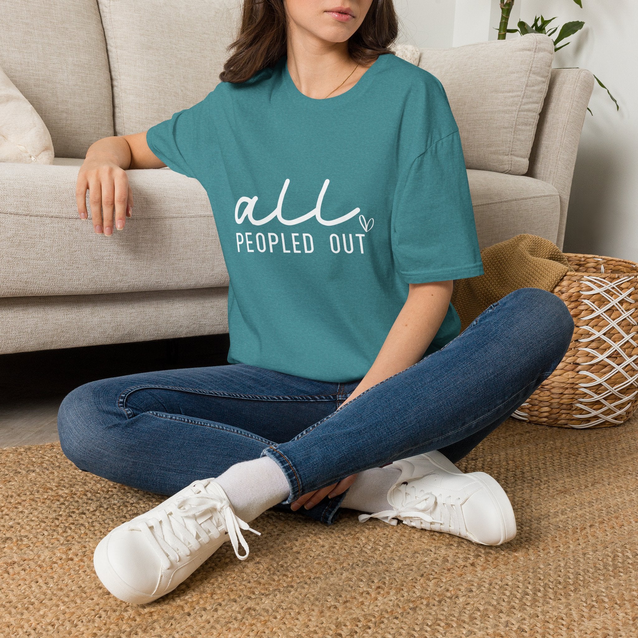 All Peopled Out T-Shirt — Funny Introvert Gift for Her Sarcastic Anti-Social Tee