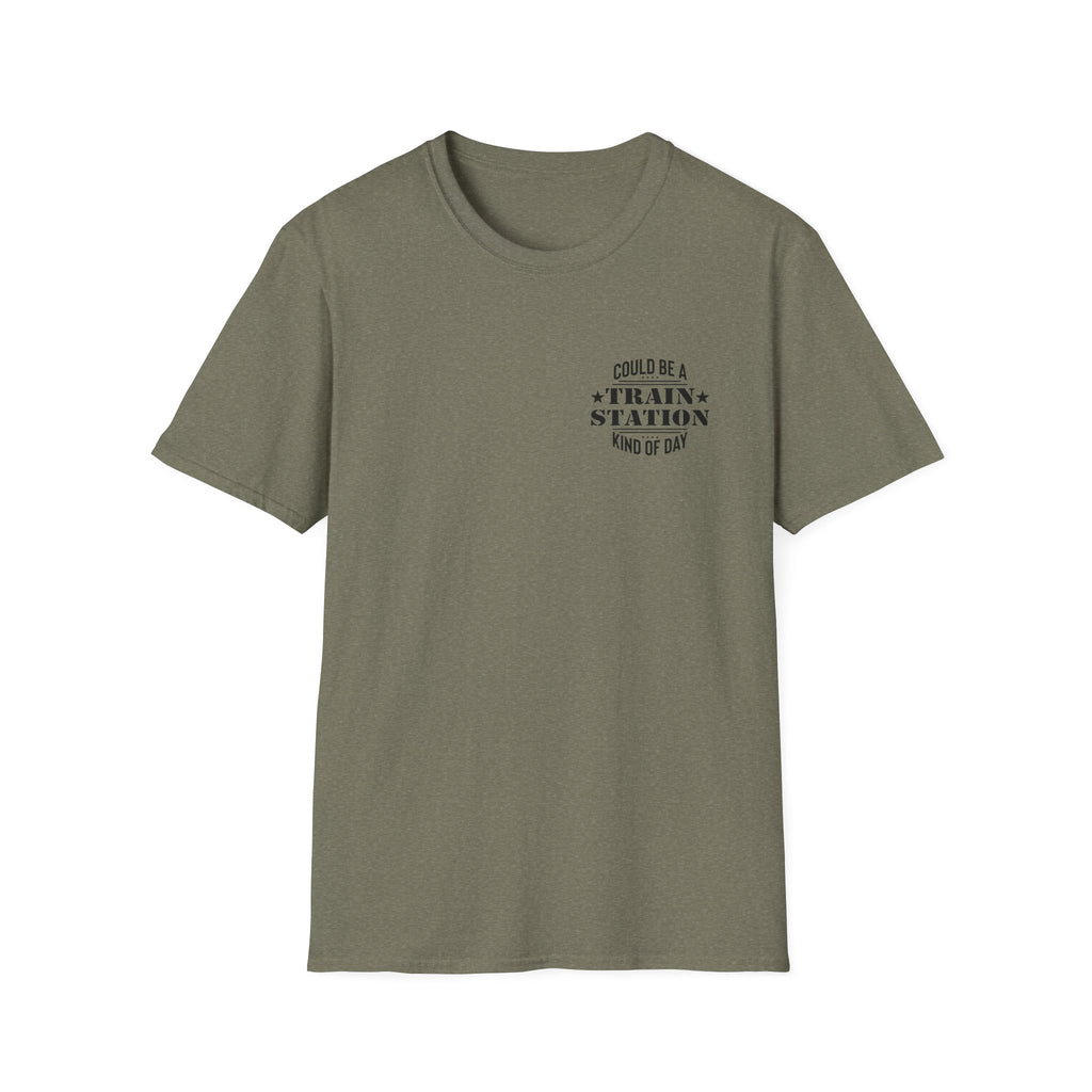 Could Be a Train Station Kind of Day T-Shirt — Funny Sarcastic Gift for Her Pocket Tee