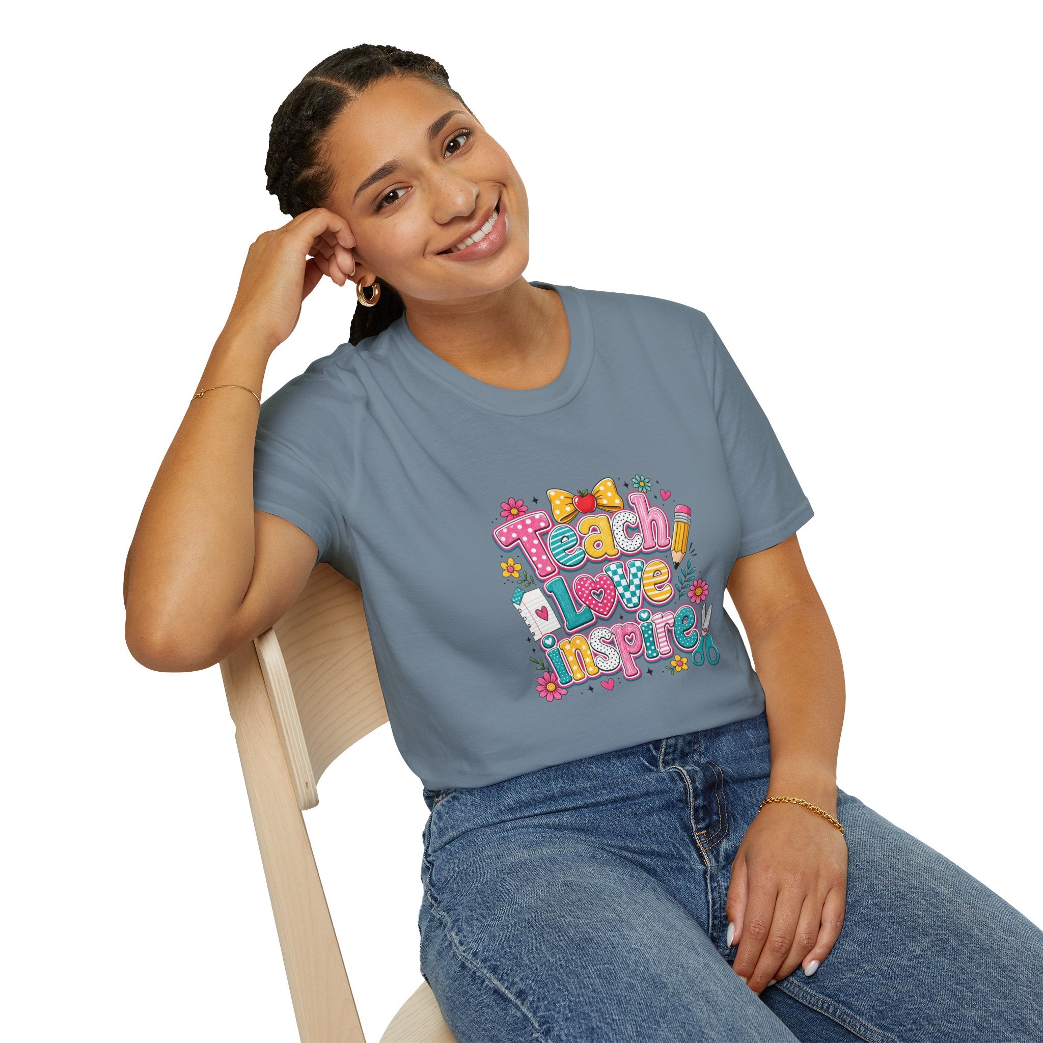 Teach Love Inspire T-Shirt — Cute Colorful Teacher Gift School Appreciation Tee
