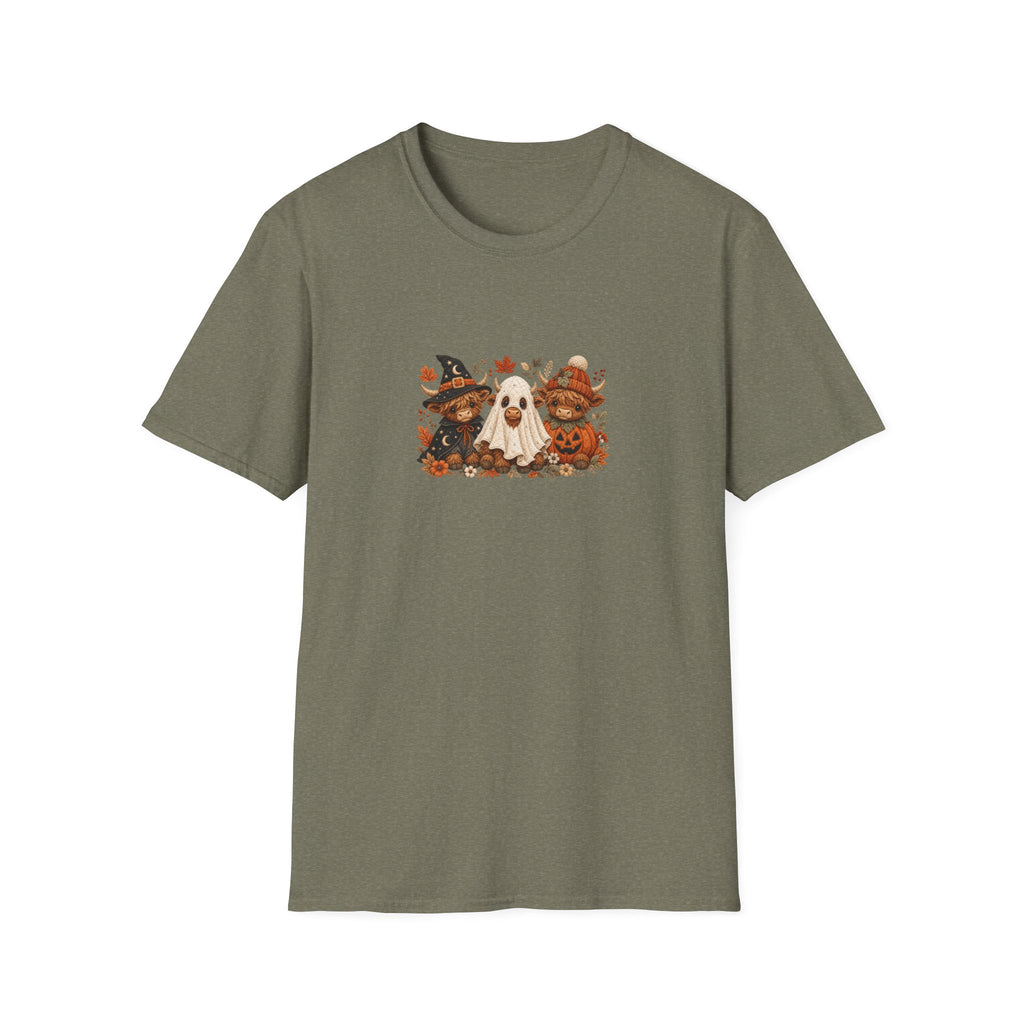 Halloween Cows Trio T-Shirt — Cute Funny Gift for Her Ghost & Pumpkin Fall Tee