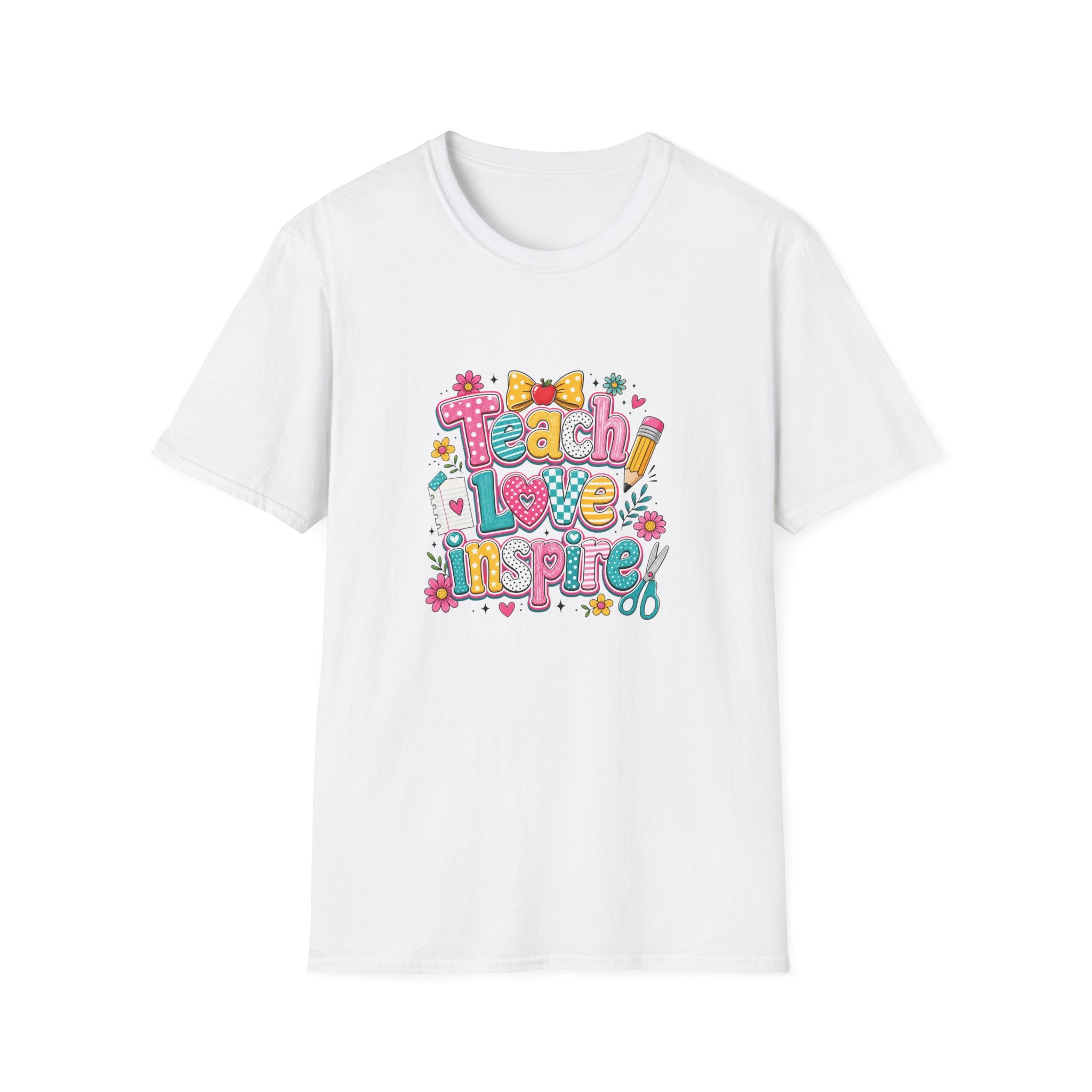 Teach Love Inspire T-Shirt — Cute Colorful Teacher Gift School Appreciation Tee