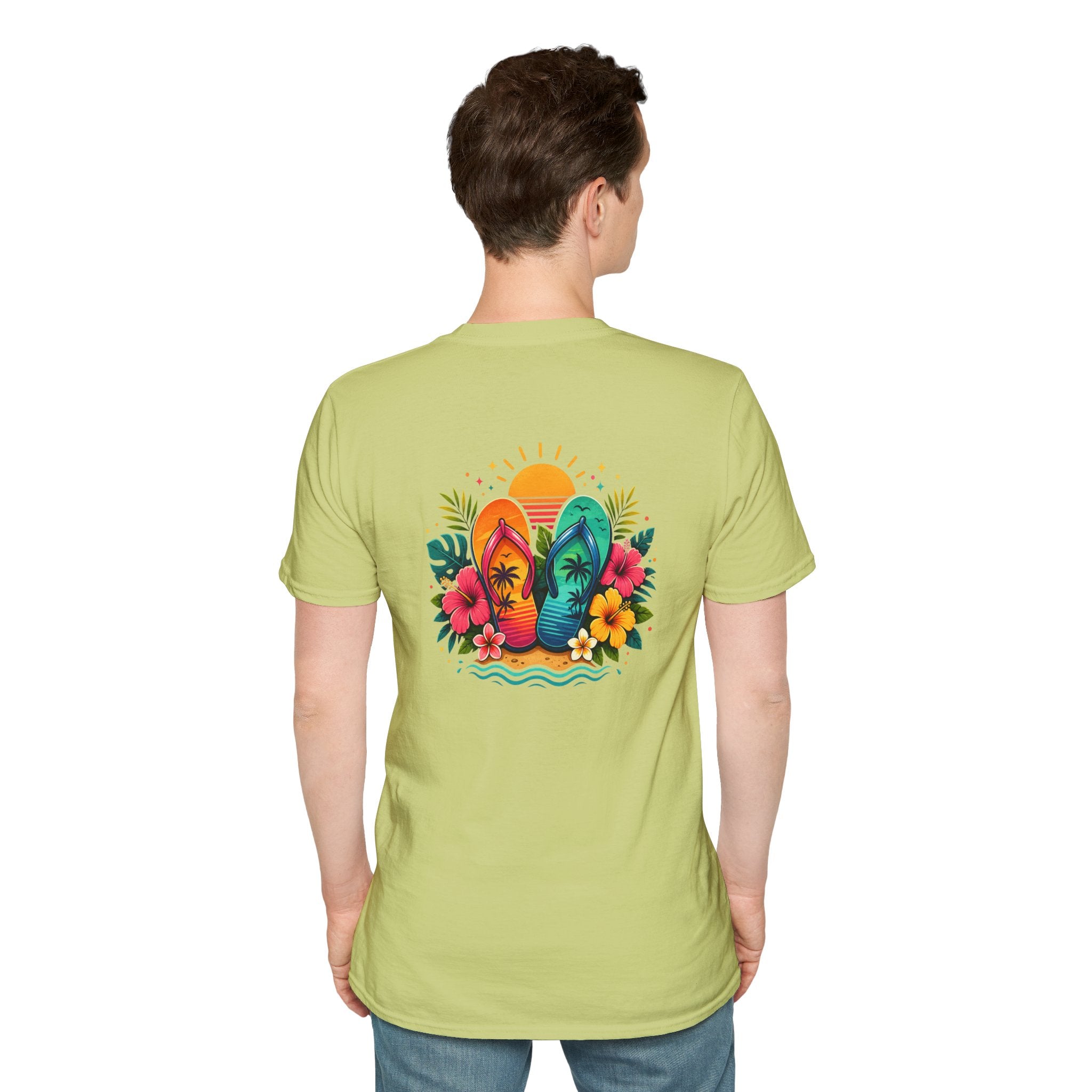 Floral Surf Chest Print T-Shirt — Cute Beach Gift for Women Graphic Tee